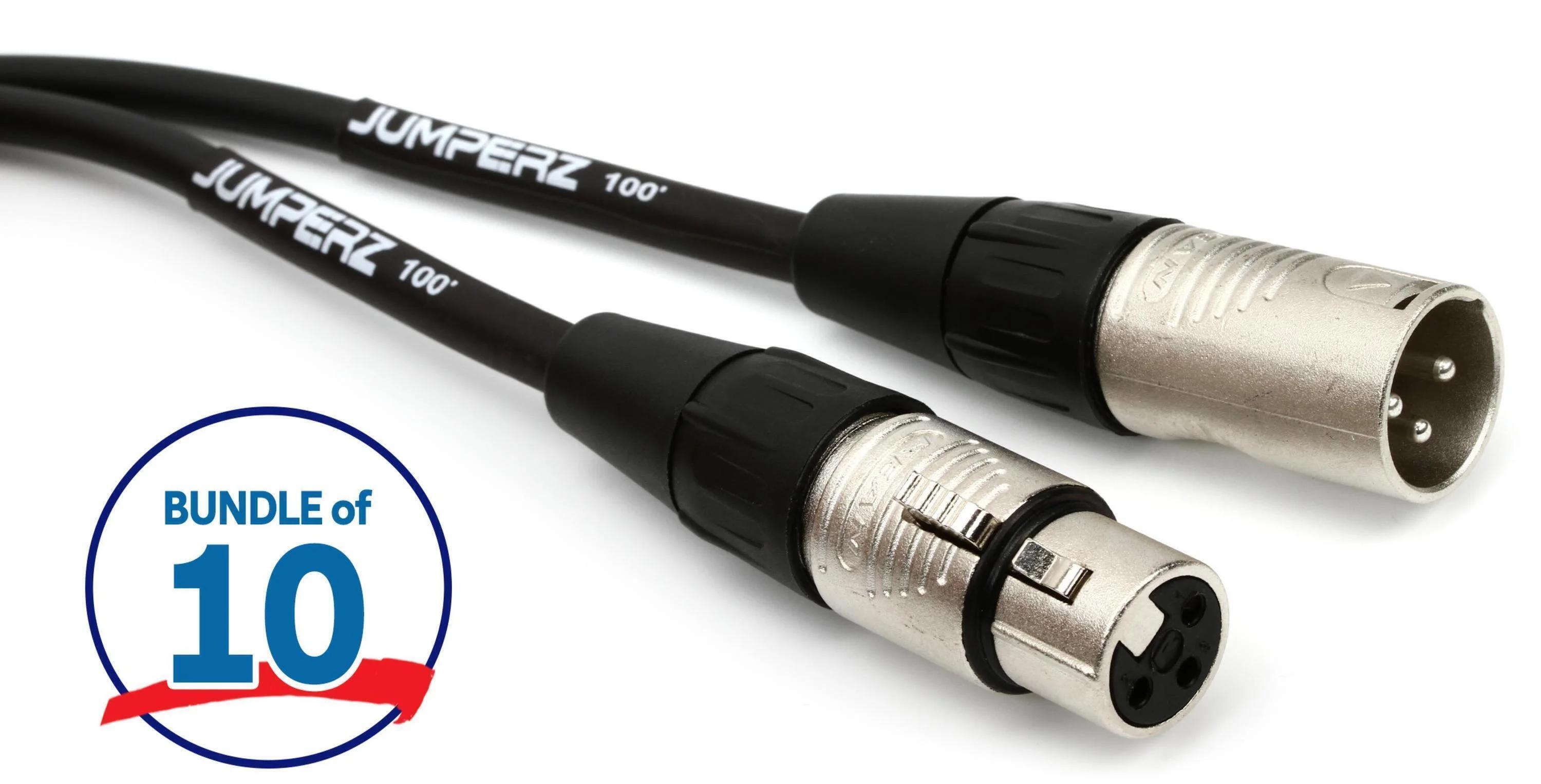 Photo of JUMPERZ JBM Blue Line Microphone Cable - 100 foot (10-pack)