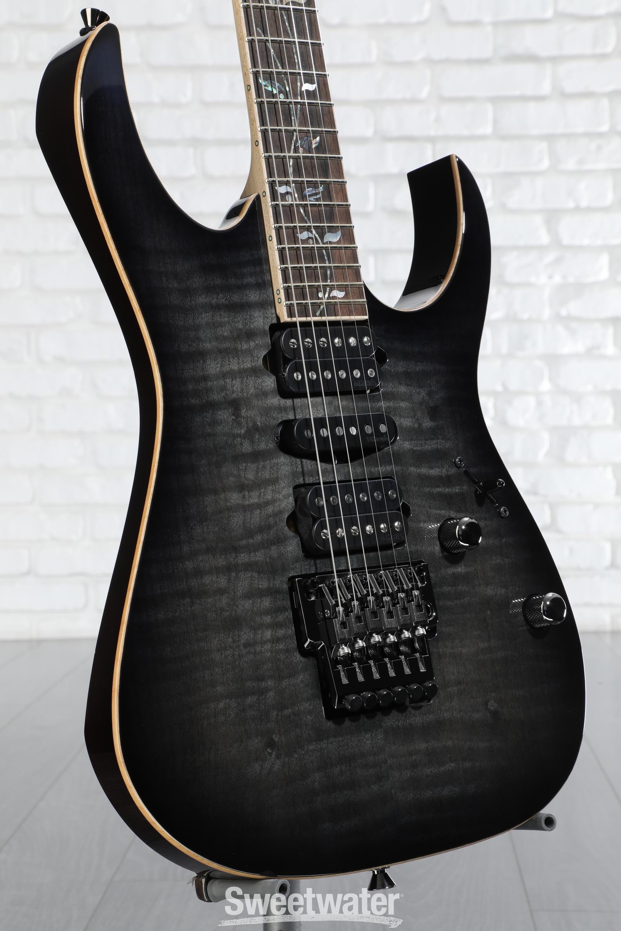 Ibanez J Custom RG8570 Electric Guitar - Black Rutile | Sweetwater