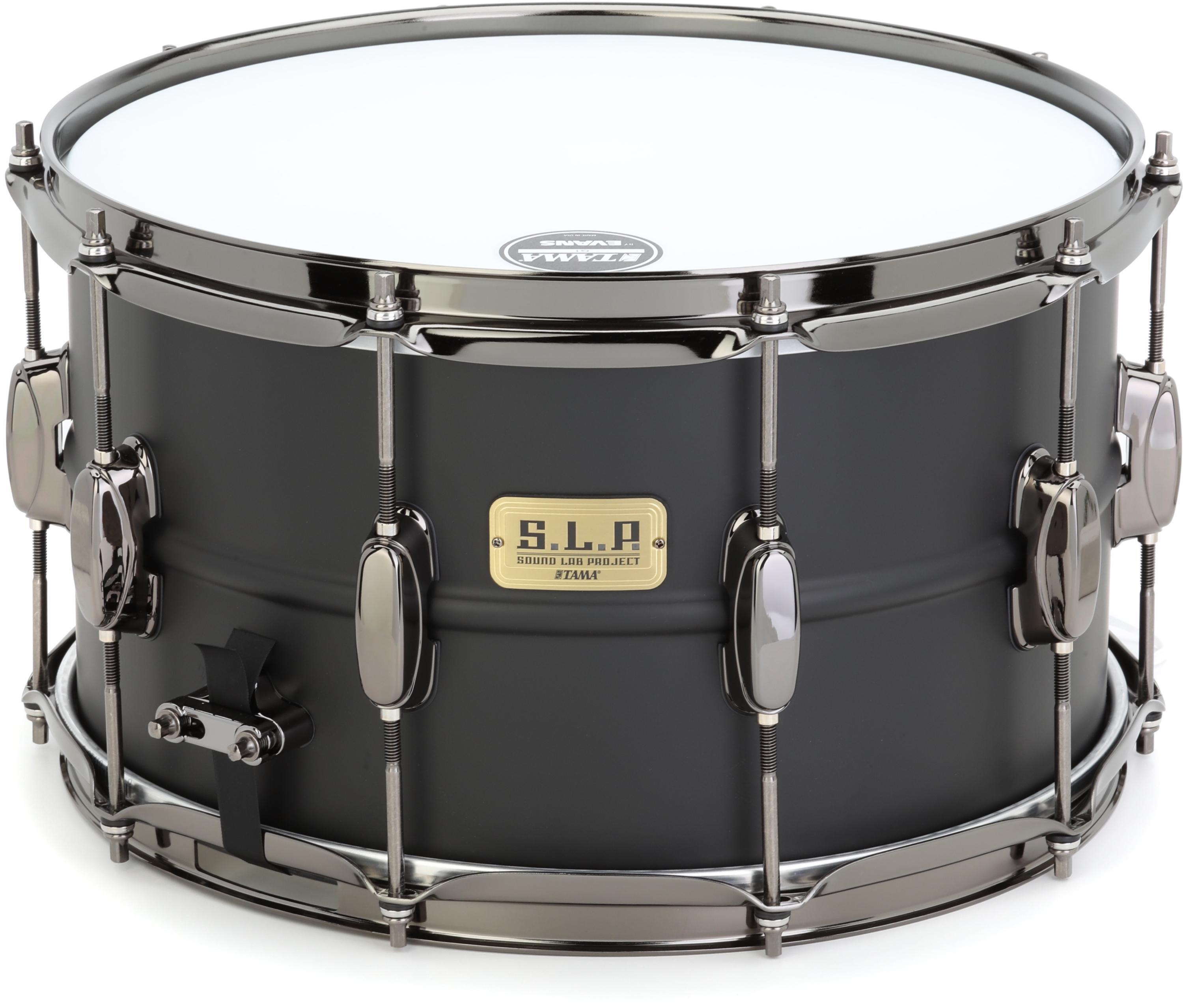 Tama S.L.P. Big Black Steel 8 x 14-inch Snare Drum - Matte Black