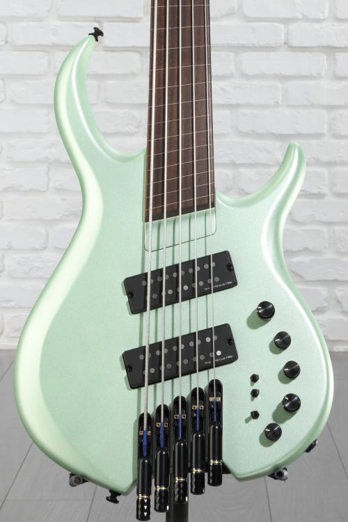 Sire Marcus Miller M6 5-string Headless Fretless Bass Guitar - Surf Green Metallic Satin