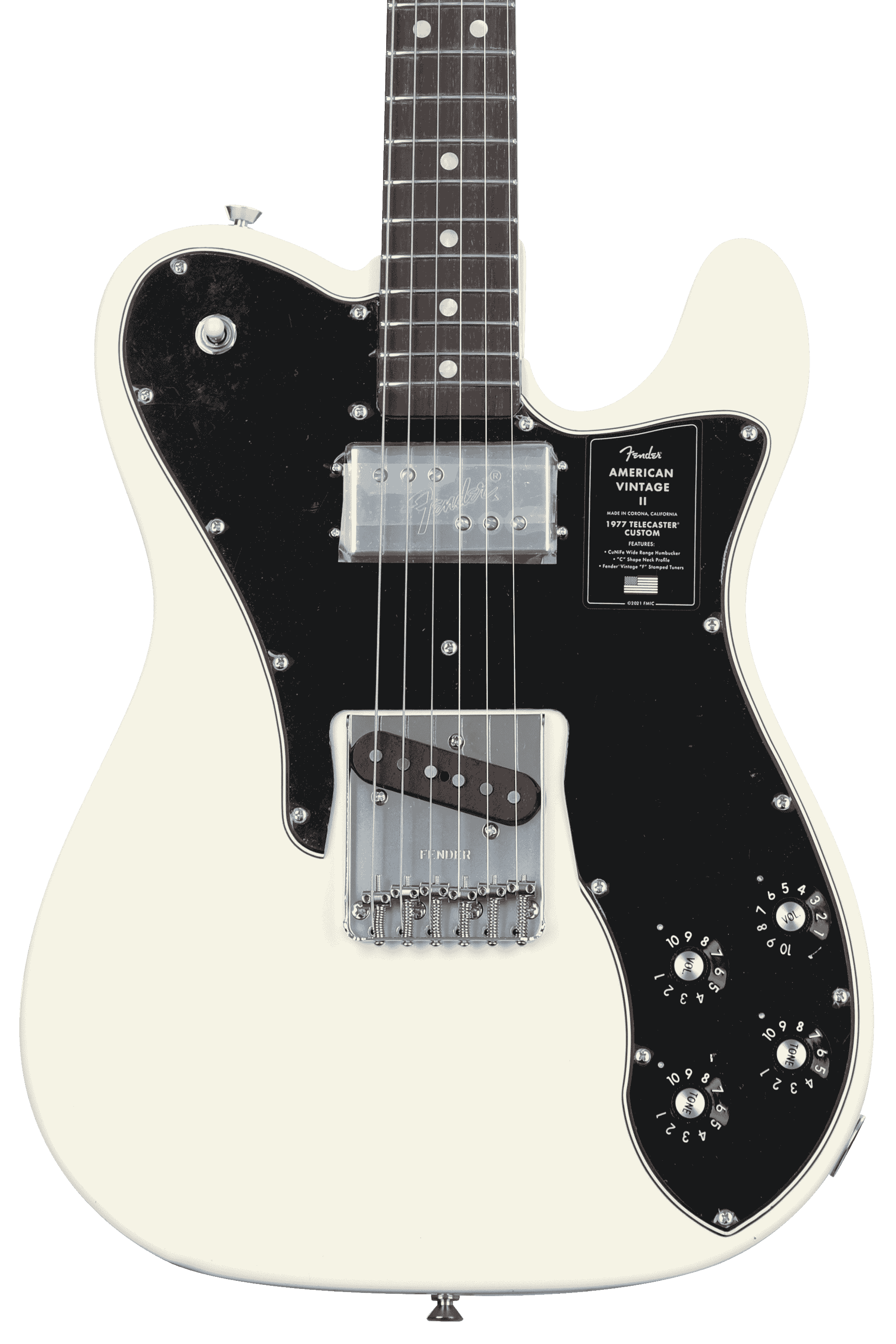 Fender American Vintage II 1977 Telecaster Custom Electric Guitar - Olympic White with Rosewood Fingerboard