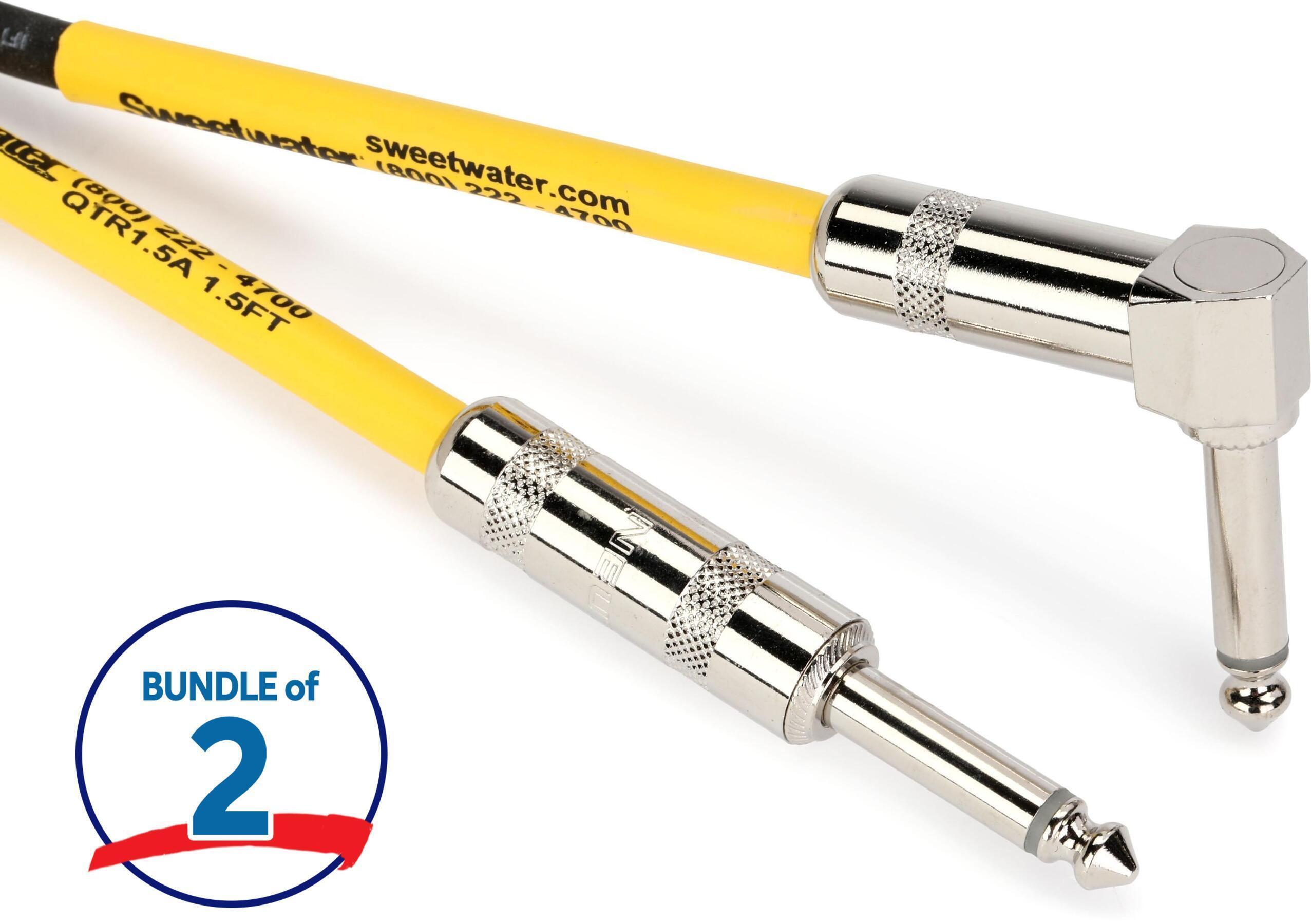 Photo of Pro Co EGL1.5 Excellines Straight to Right Angle Patch Cable (2-Pack) - 1.5 foot