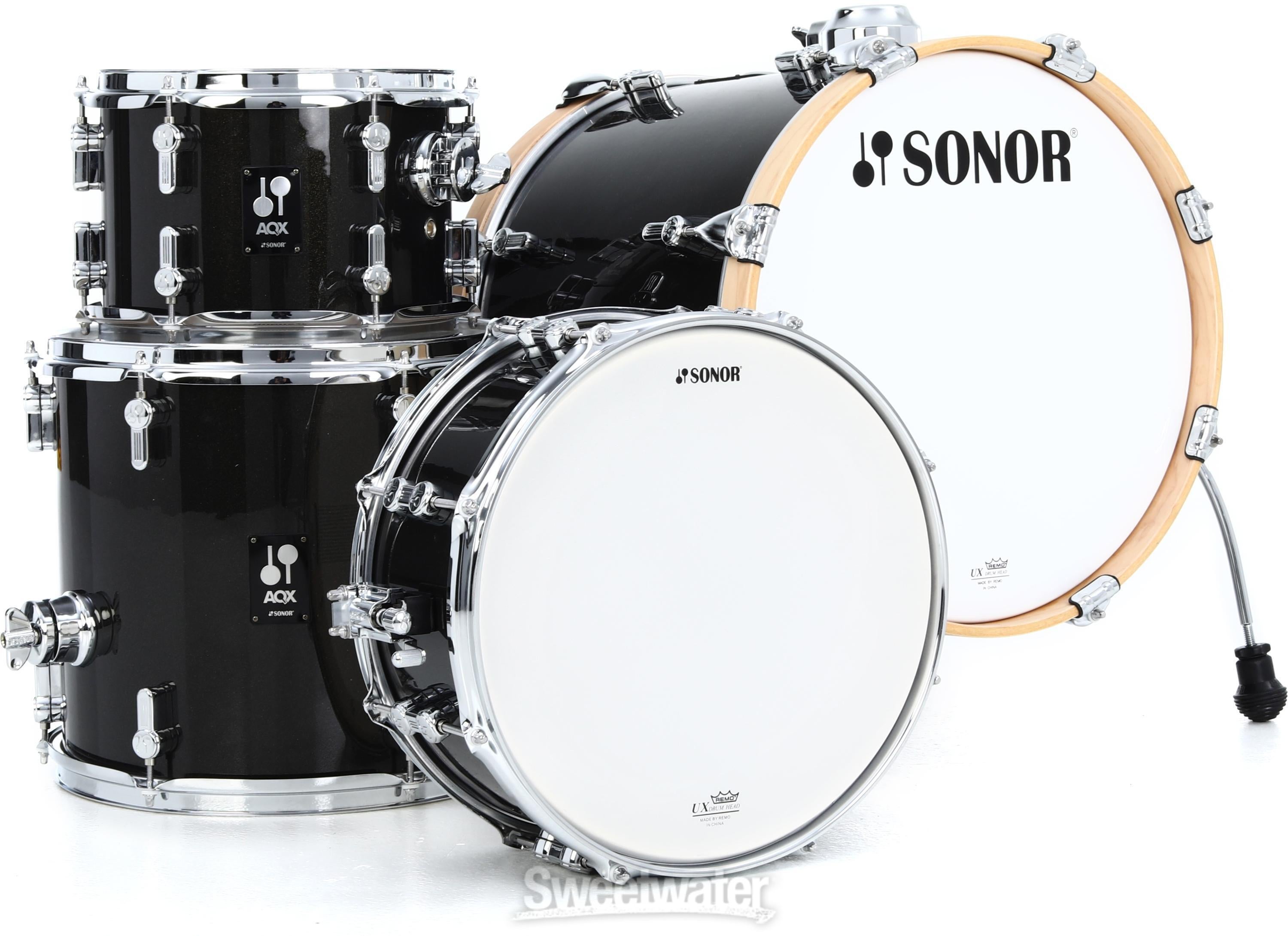 Sonor AQX Jungle 4-piece Shell Pack - Black Midnight Sparkle