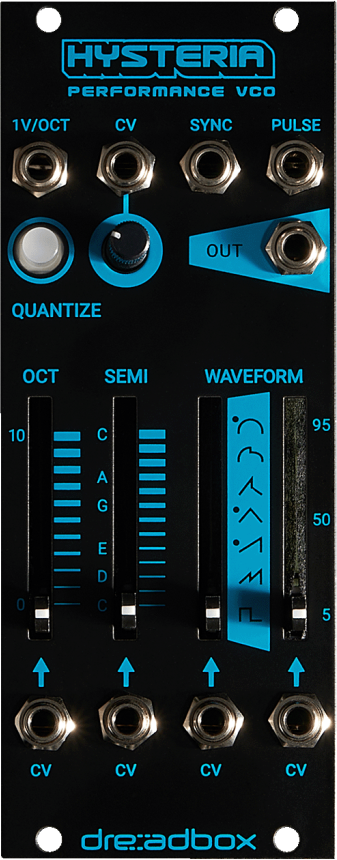 Photo of Dreadbox Hysteria Performance VCO Chromatic Series Eurorack Module - Black Light