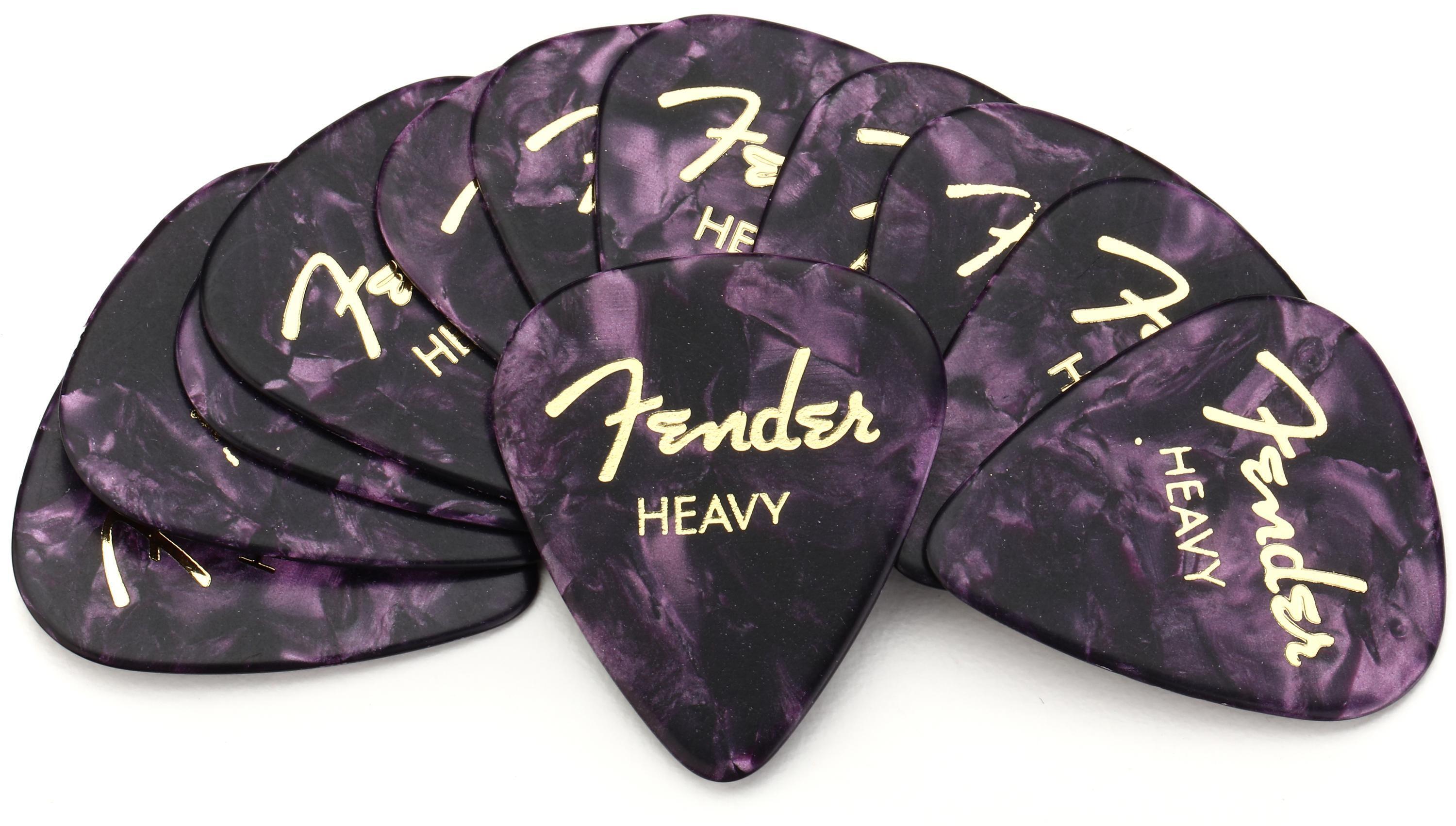 Photo of Fender 351 Shape Premium Celluloid Picks - Heavy Purple Moto 12-pack