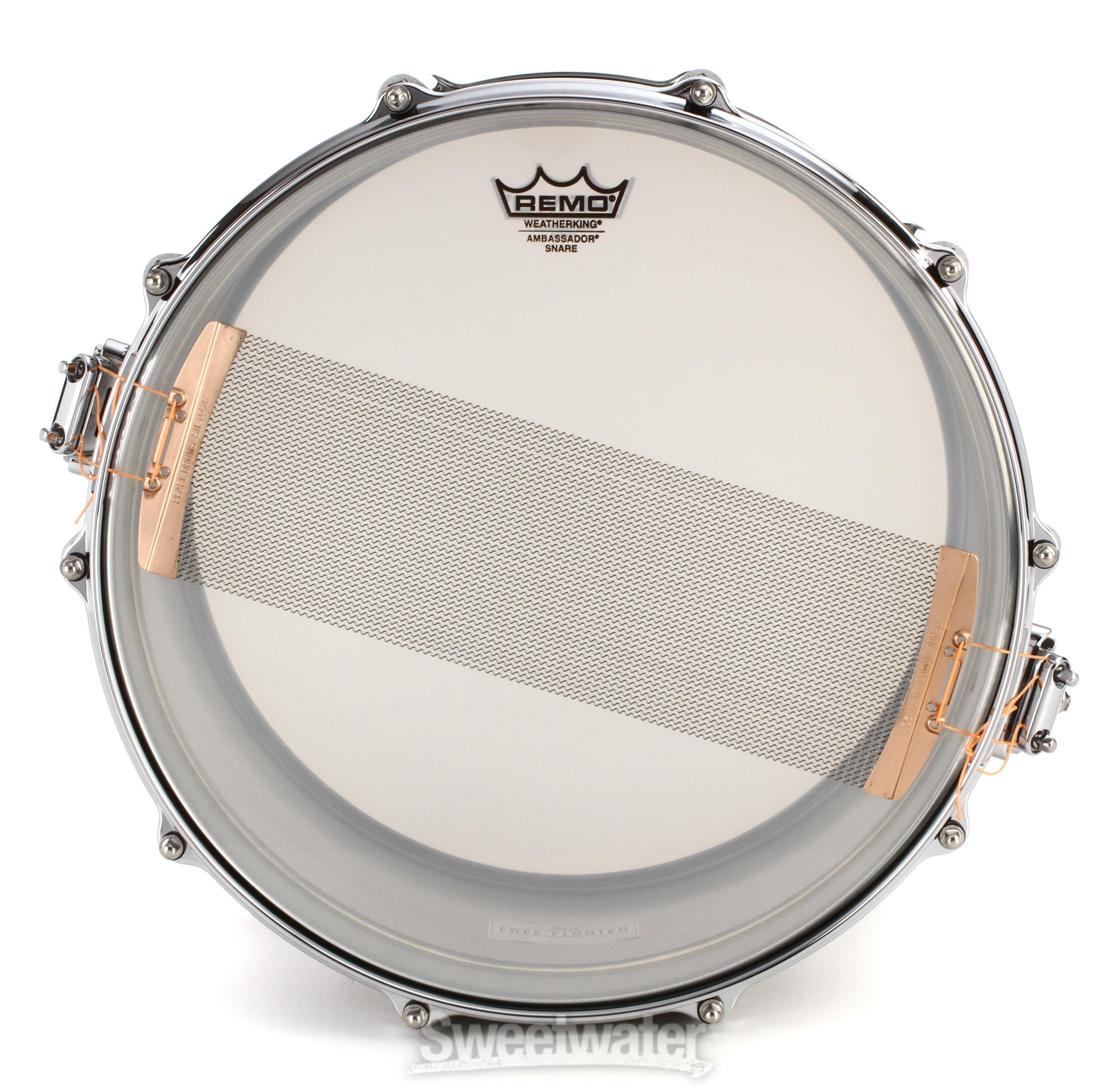Pearl Free Floater Aluminum Snare Drum - 8 x 14-inch - Brushed 