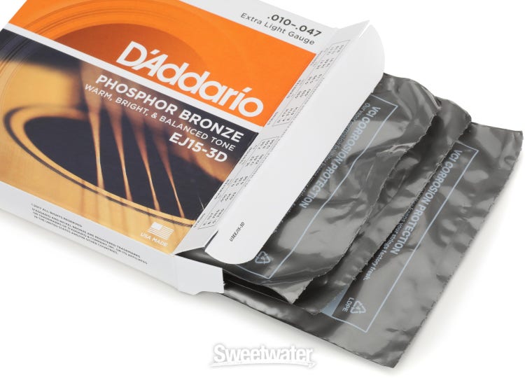 D'Addario EJ15-3D Phosphor Bronze, Extra Light, 10-47 - Foto 10