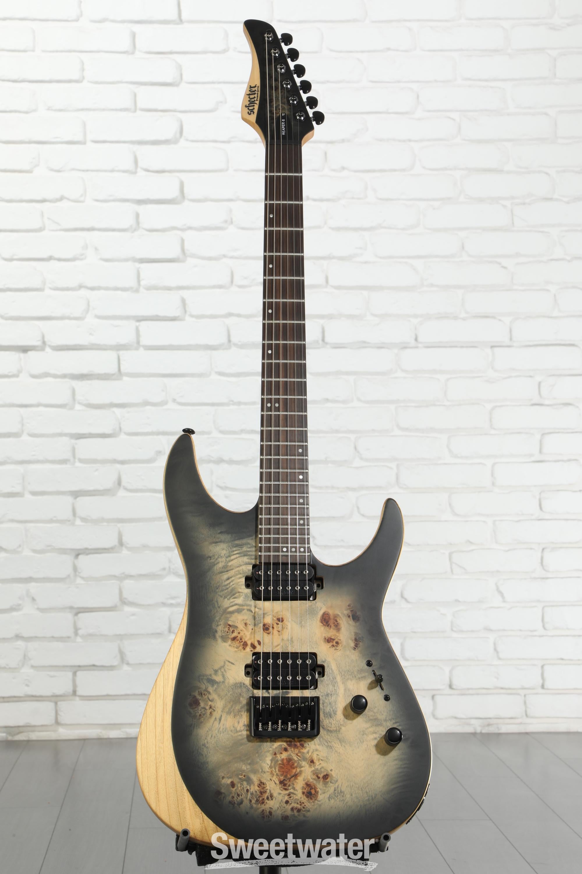 Schecter Reaper-6 レフティ Schecter Reaper-6 - Satin Charcoal Burst | Sweetwater