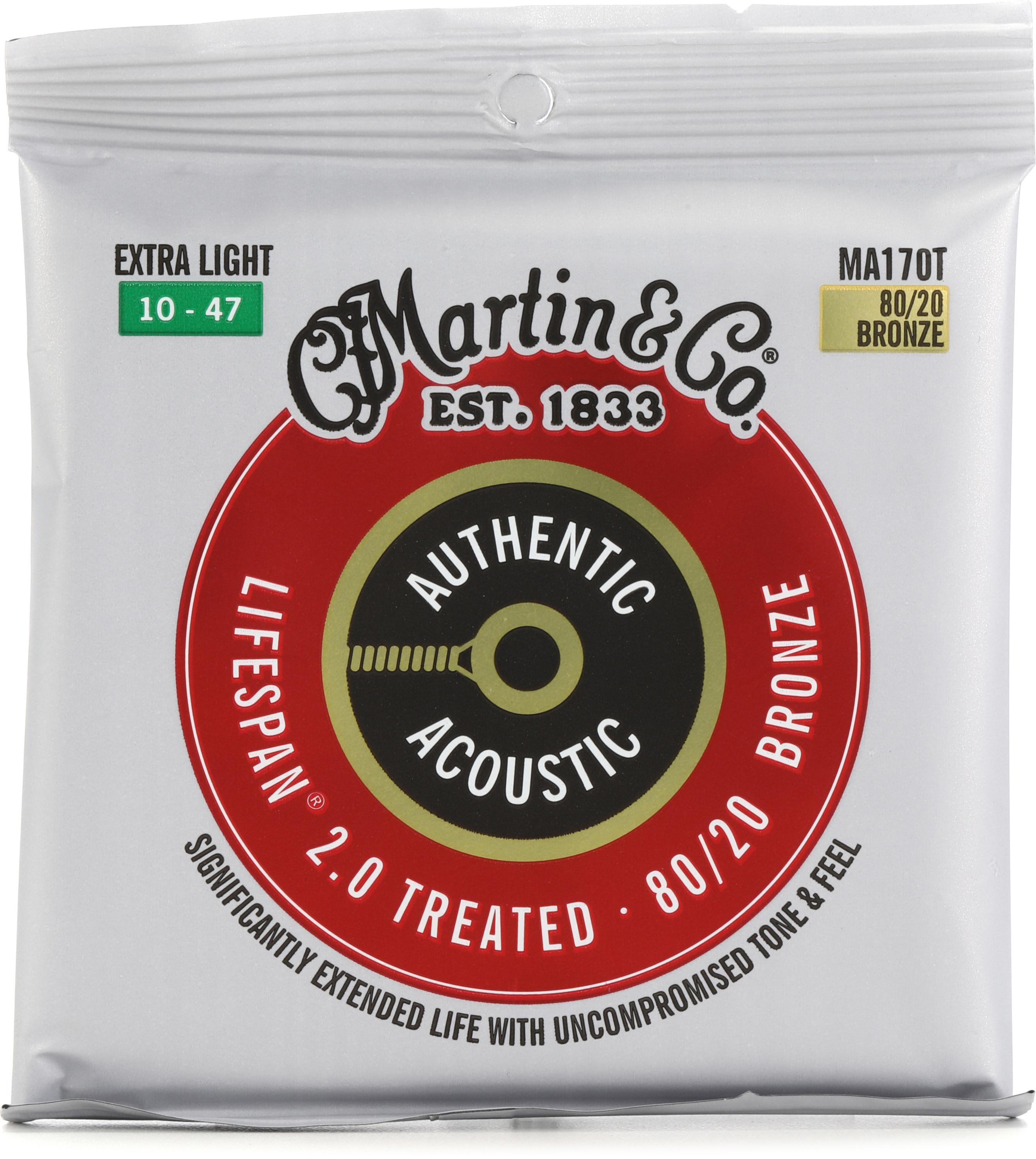 Photo of Martin MA170T Authentic Acoustic Lifespan 2.0 Treated 80/20 Bronze Guitar Strings - .010-.047 Extra Light