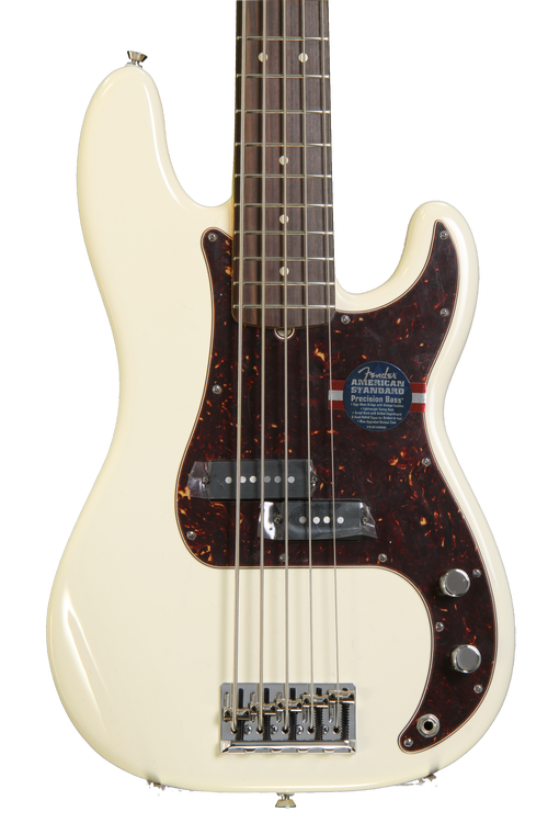 Fender American Standard Precision Bass V - Olympic White | Sweetwater