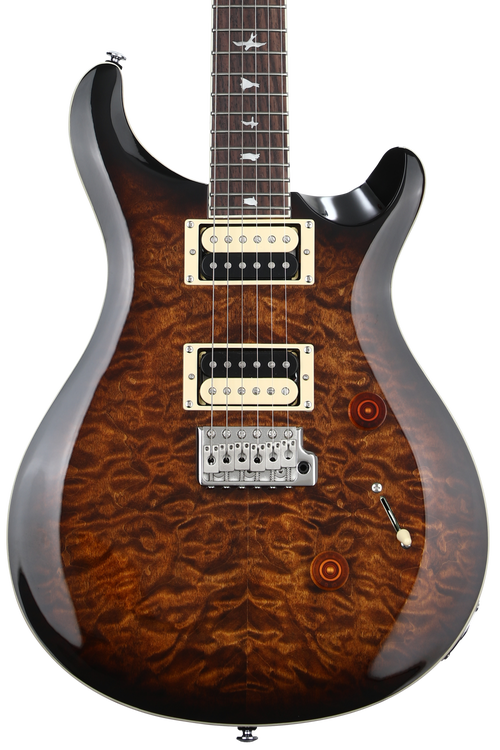 PRS SE Custom 24 Electric Guitar - Quilt Black Gold Sunburst 