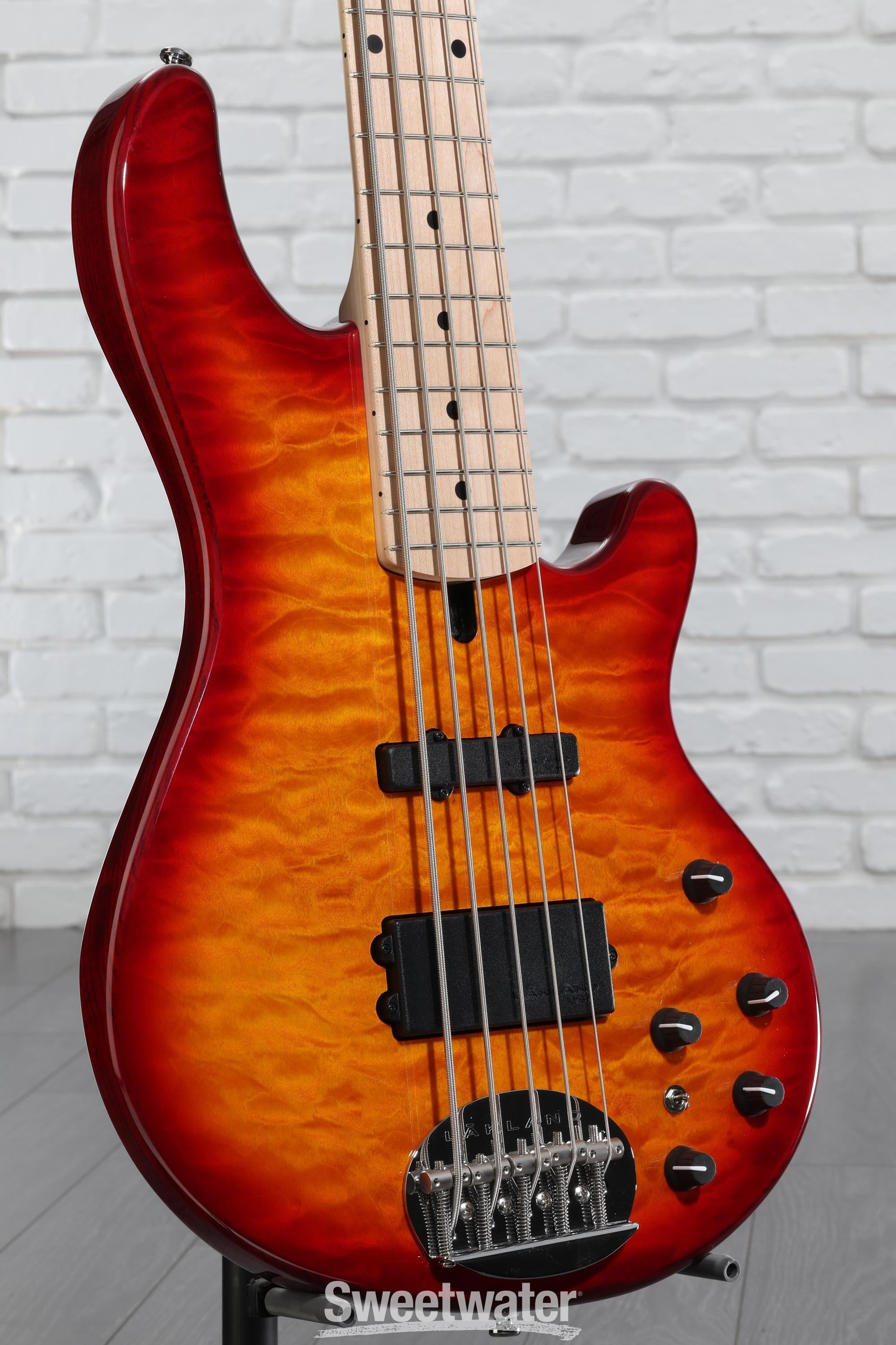 Lakland Skyline 55-02 Deluxe 5-string Bass Guitar - Honey Burst with Maple Fingerboard