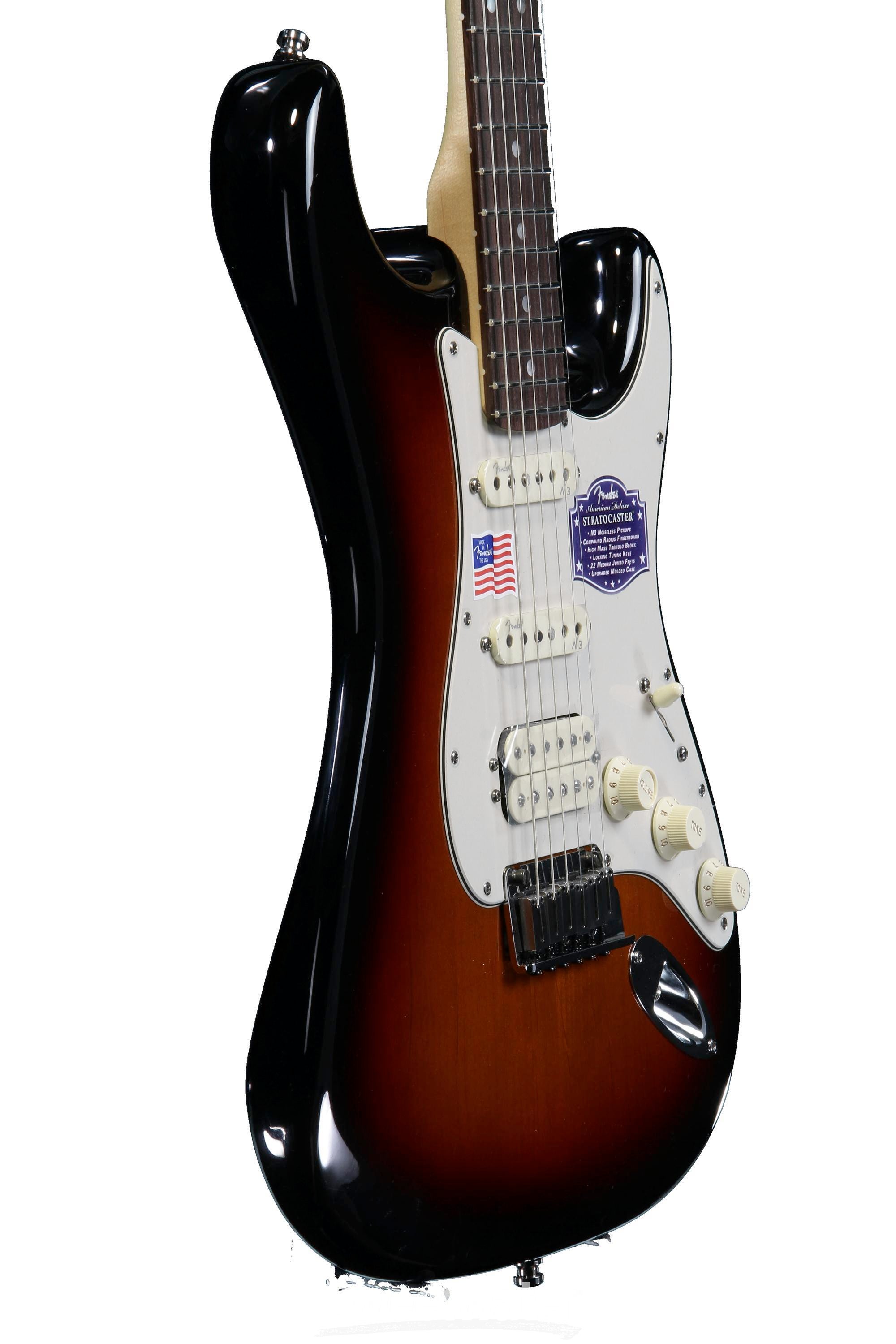 Fender American Deluxe Strat HSS - 3-Color Sunburst, Rosewood