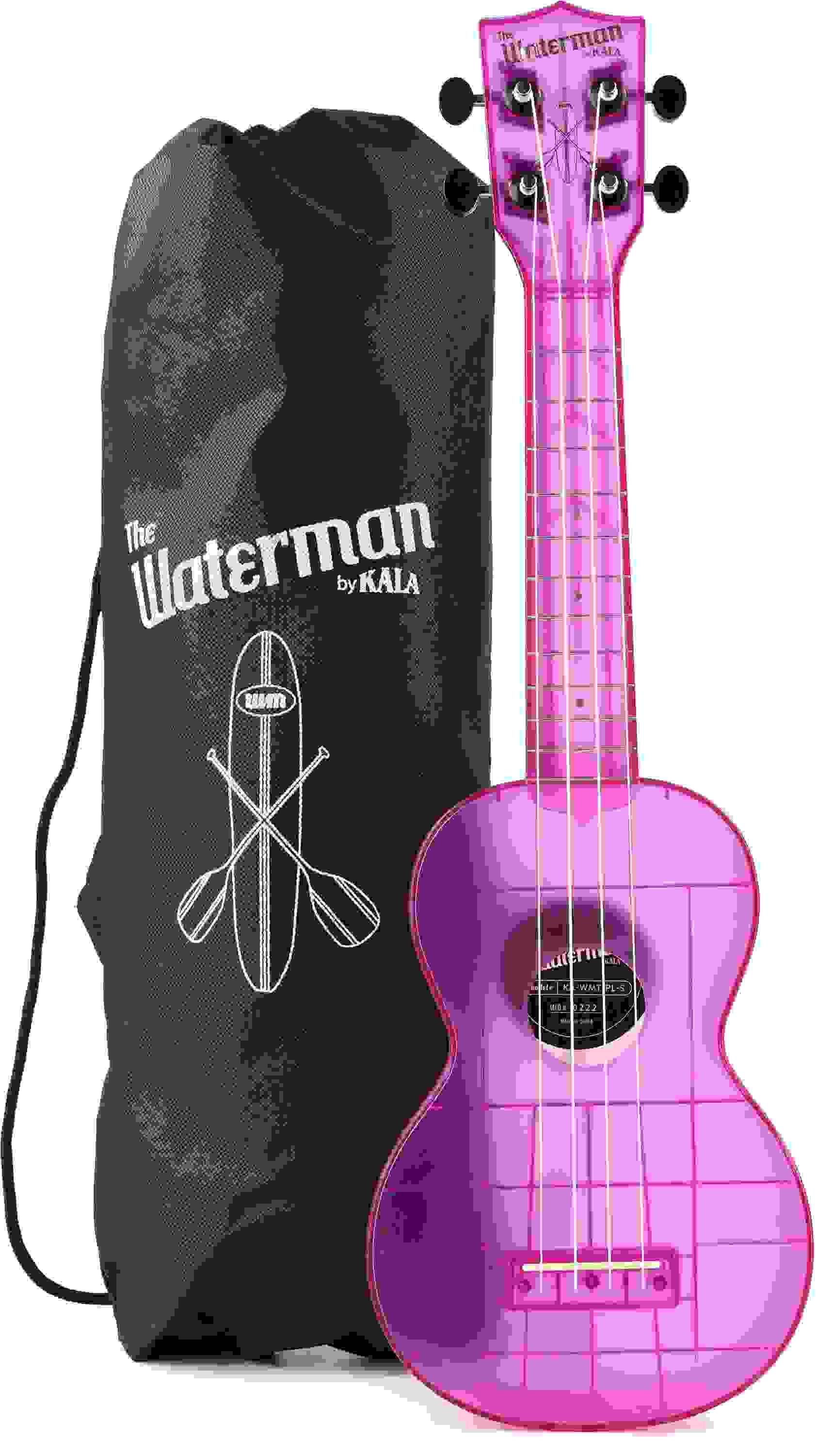 Kala Waterman Seaglass Collection Soprano Ukulele - Transparent Amethyst Purple