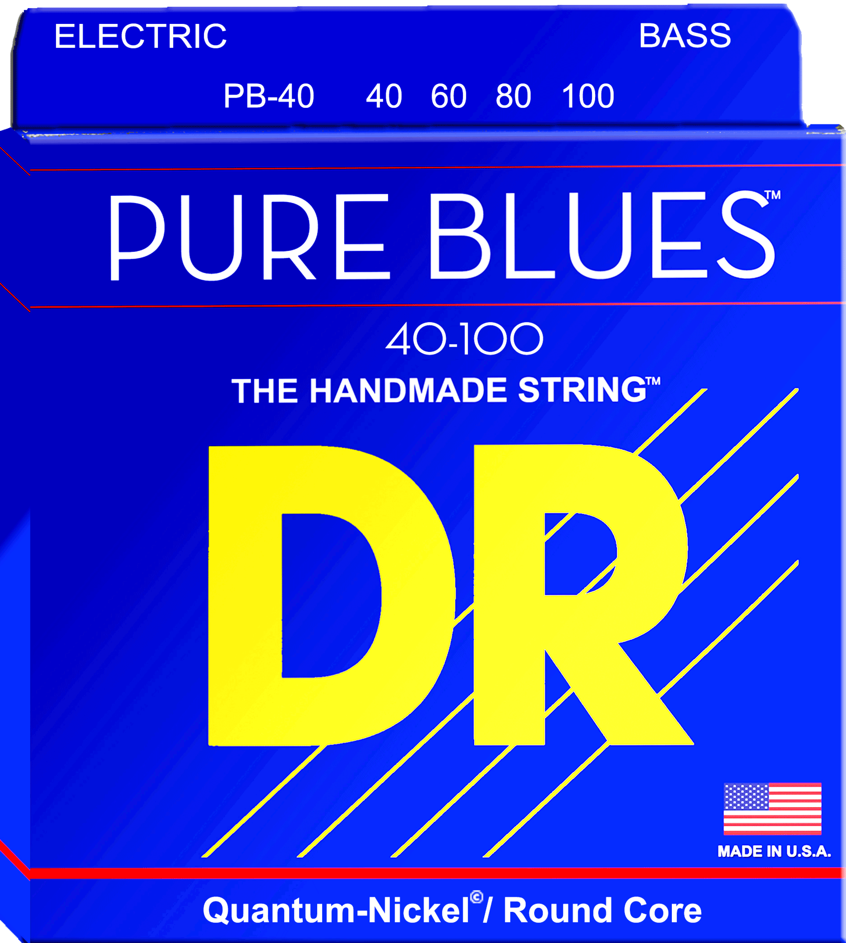 Photo of DR Strings PB-40 Pure Blues Quantum-nickel/Round Core Bass Guitar Strings - .040-.100 Light