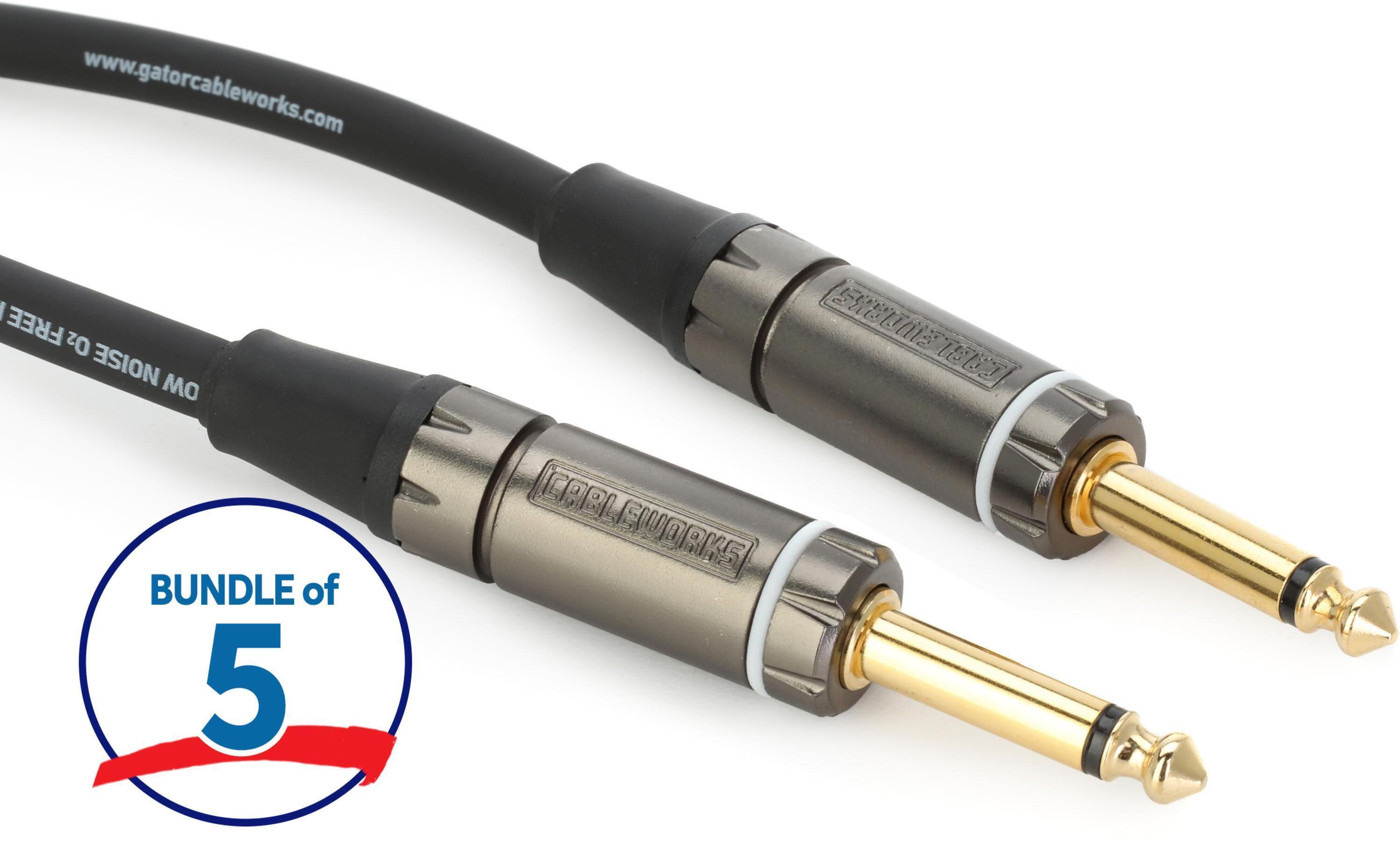 Photo of Gator Cableworks Headliner Series Instrument Cable - 3 foot (5-pack)
