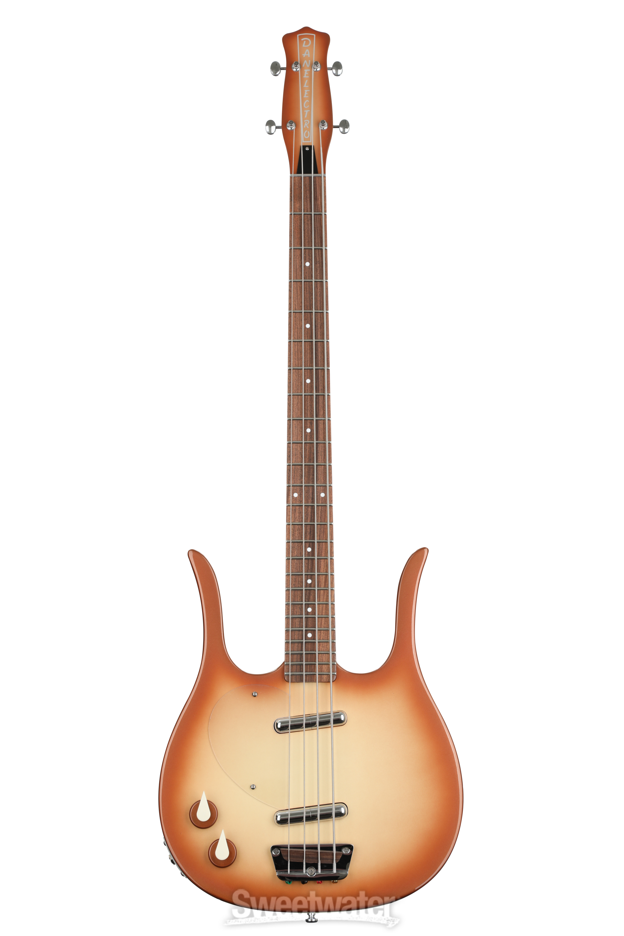 Danelectro Longhorn, Left-handed Bass Guitar - Copper Burst Danelectro Longhorn, Left-handed Bass Guitar - Copper Burst