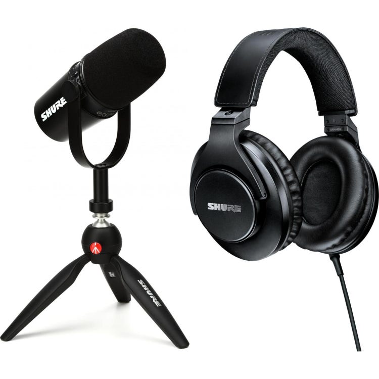 Shure MV7 Podcast USB/XLR Dynamic Microphone - Black; Podcasting