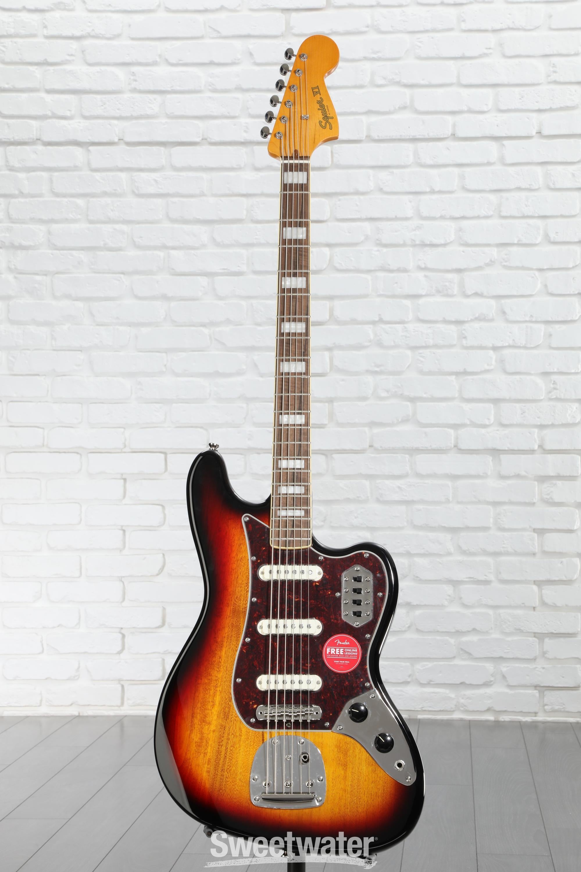 Squier Classic Vibe Bass VI Guitar - 3-tone Sunburst | Sweetwater