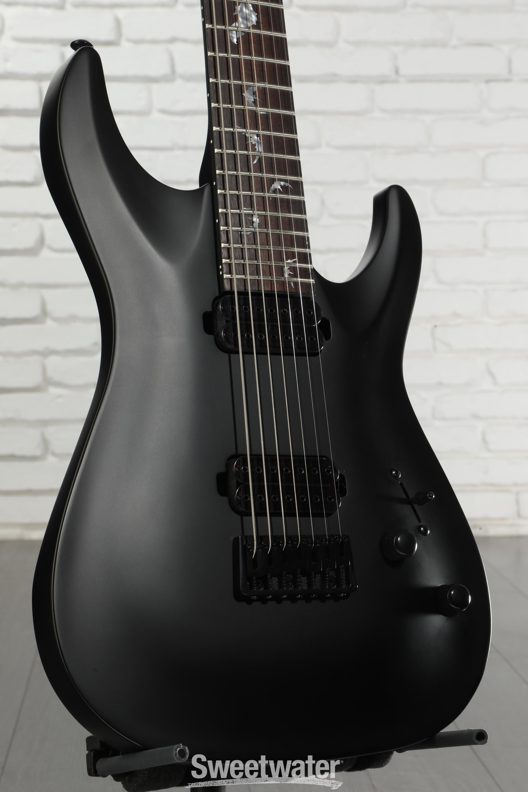 Schecter Damien-7 SBK Electric Guitar - Satin Black | Sweetwater