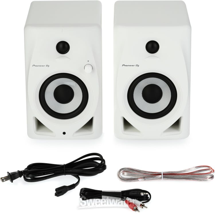 White | Speaker DJ - DM-40D-W 4-inch Monitor Desktop Active Sweetwater Pioneer