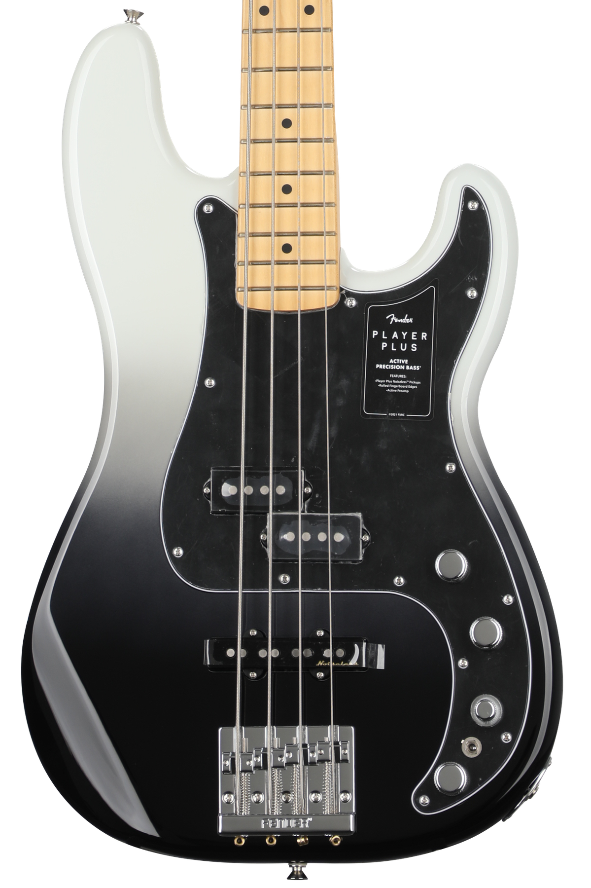 Fender Player Plus Active Precision Bass - Silver Smoke with Maple  Fingerboard