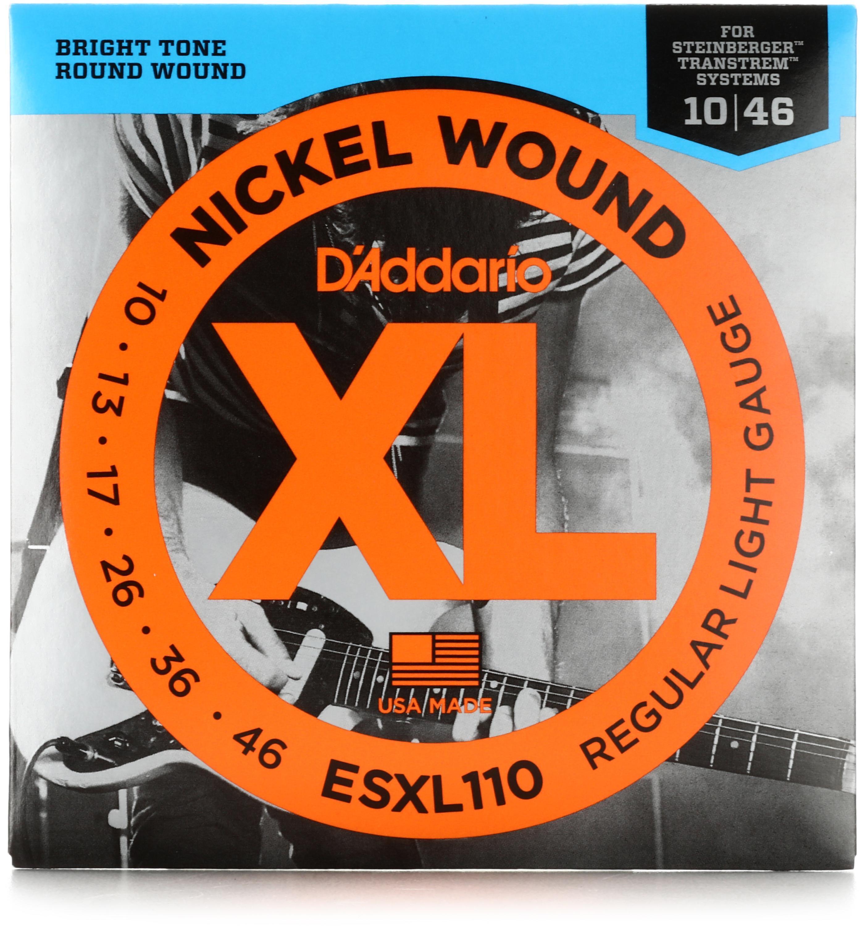 D'Addario ESXL110 XL Double Ball End Nickel Wound Electric Guitar Strings -  .010-.046 Light