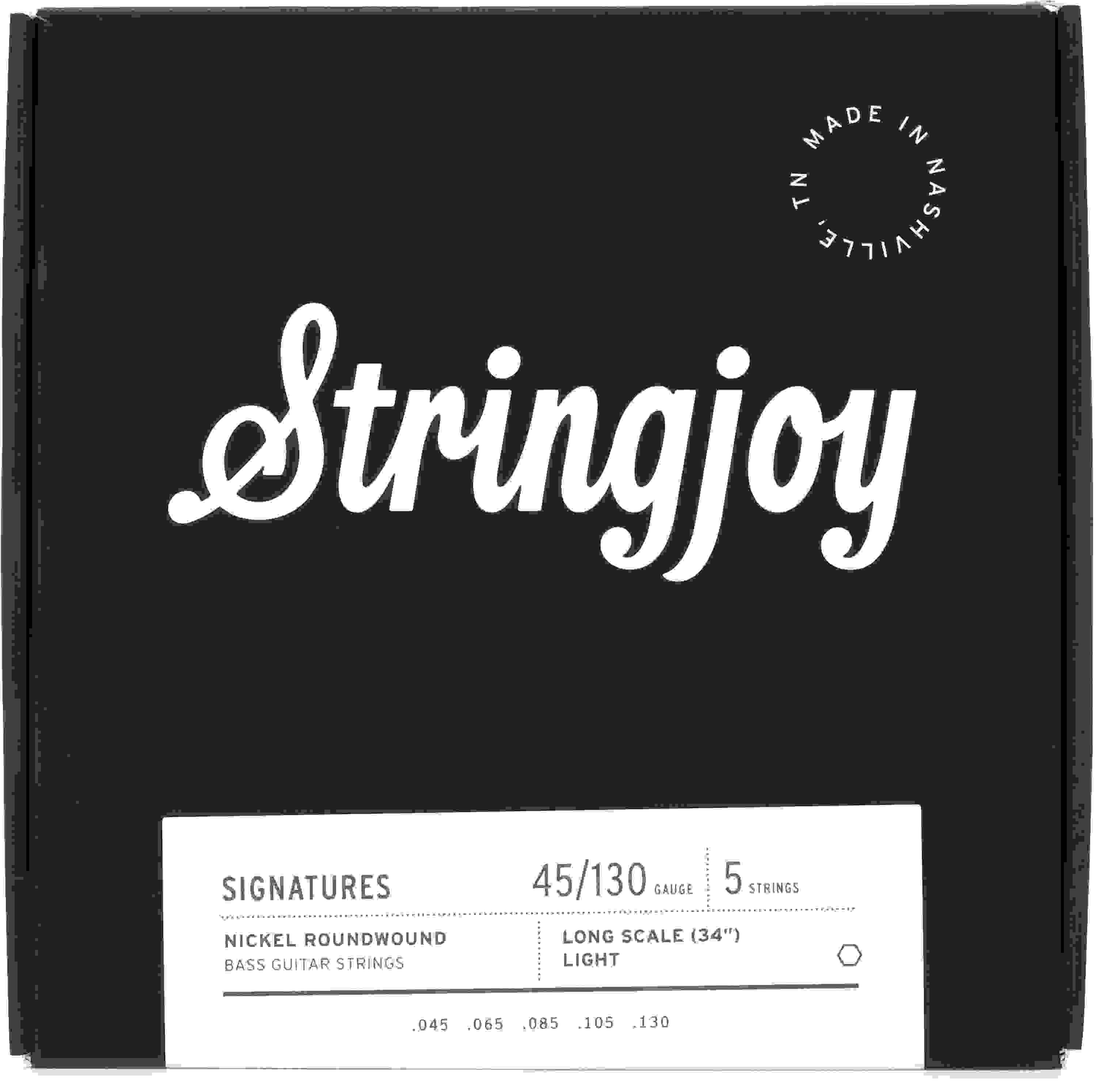 Stringjoy Signatures Nickel-wound Long Scale 5-string Bass Strings - Light Gauge (.045 -.130)