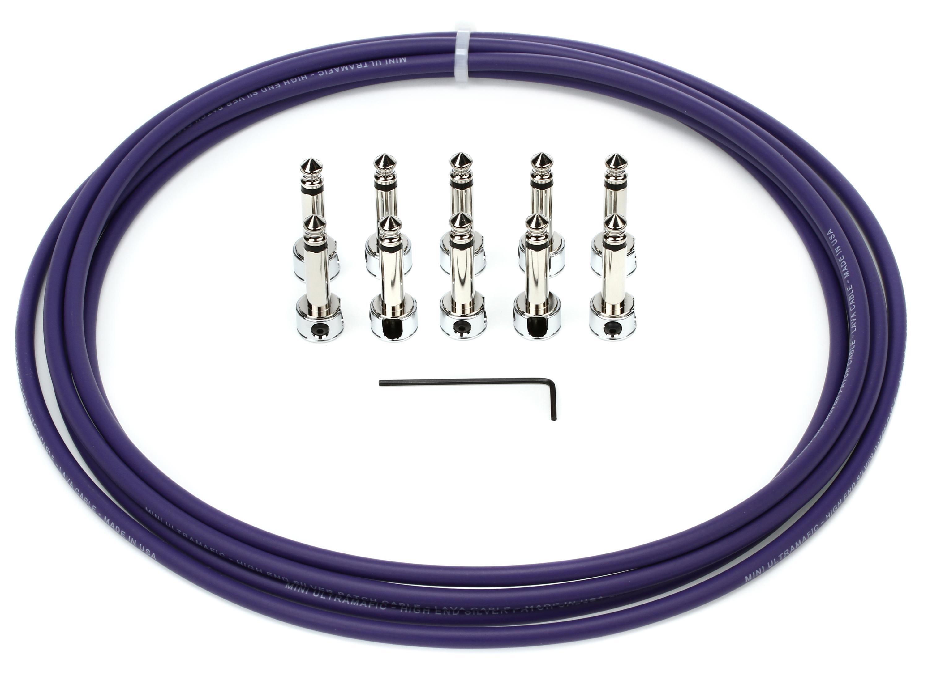 Lava Cable Piston Pedalboard Cable Kit 10 foot Mini Ultramafic (Purple) Sweetwater