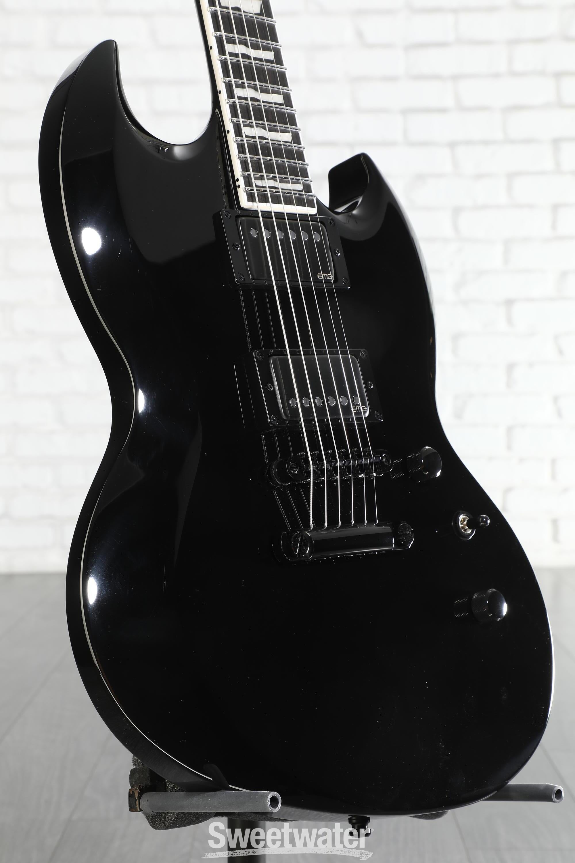 ギター ESP EII VIPER BLACK ESP E-II Viper Black – United States
