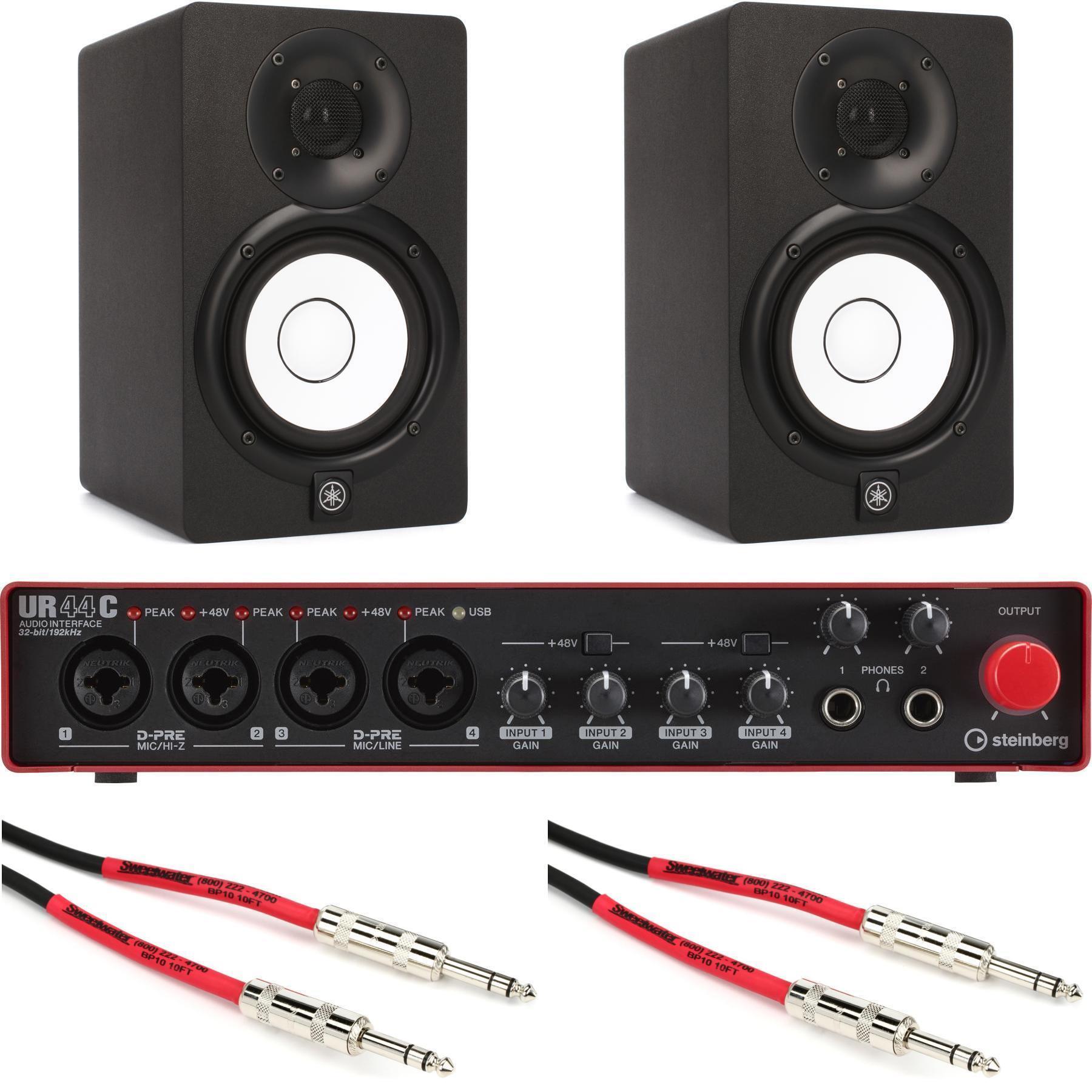 Steinberg UR44C USB Audio Interface Red and Yamaha HS5 5-inch Powered  Studio Monitor Bundle