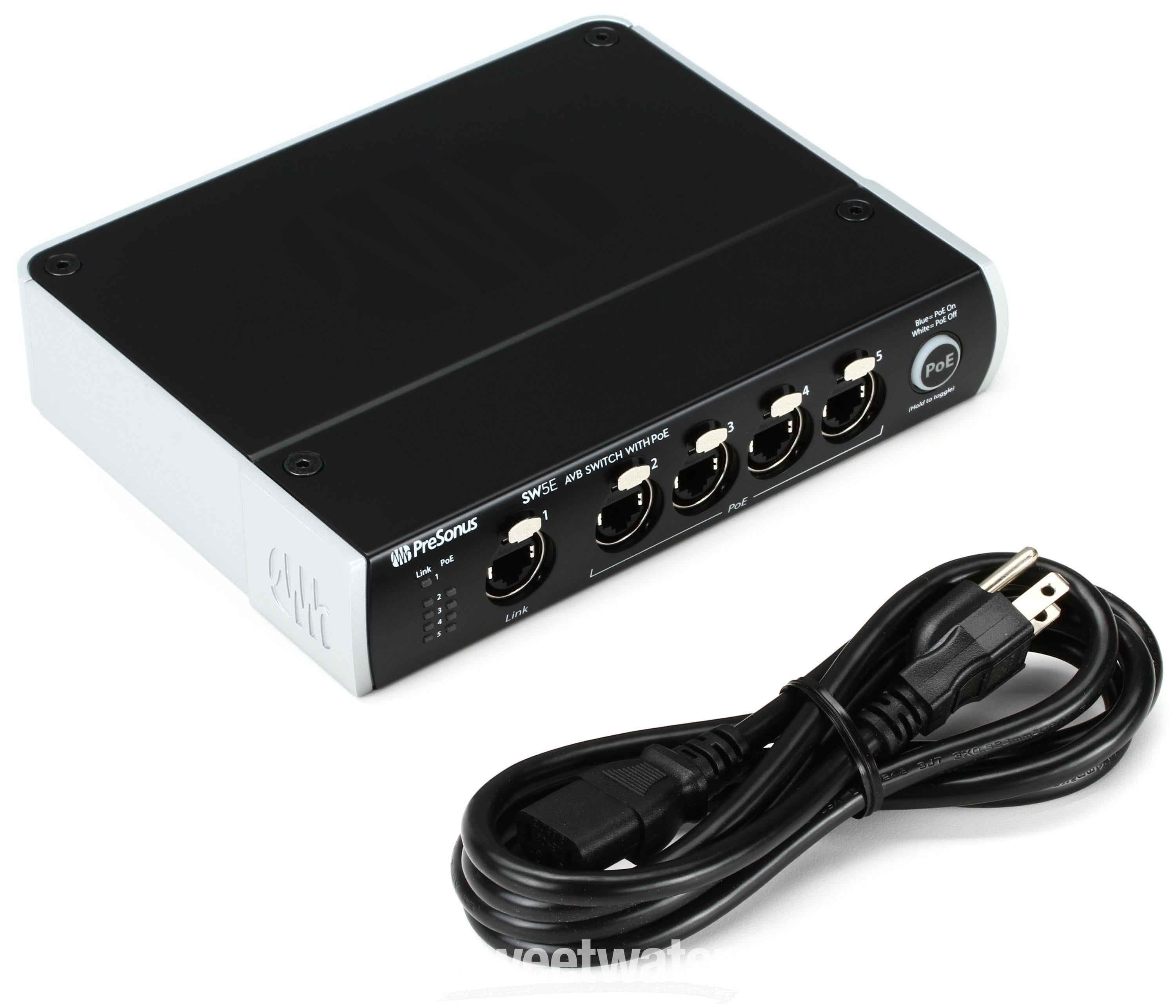 PreSonus SW5E 5-port Audio Video Bridging Switch with PoE | Sweetwater