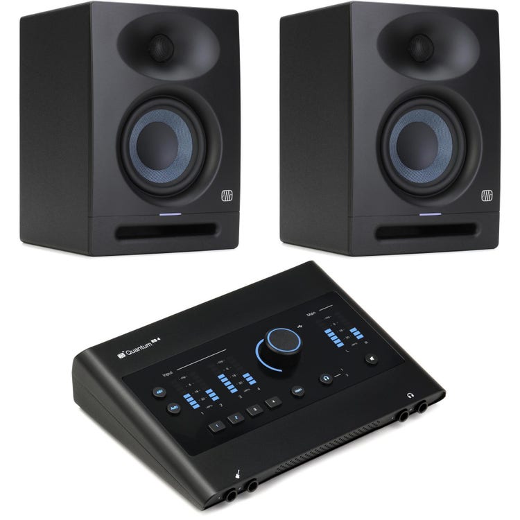 PreSonus Quantum ES 4 USB-C Audio Interface and Eris Studio 4 4.5-inch Powered Studio Monitors