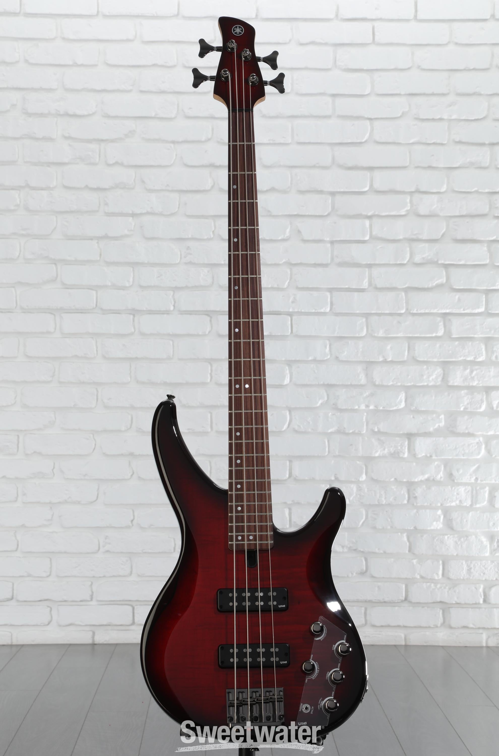 Yamaha TRBX604FM 4-string Bass Guitar - Dark Red Burst