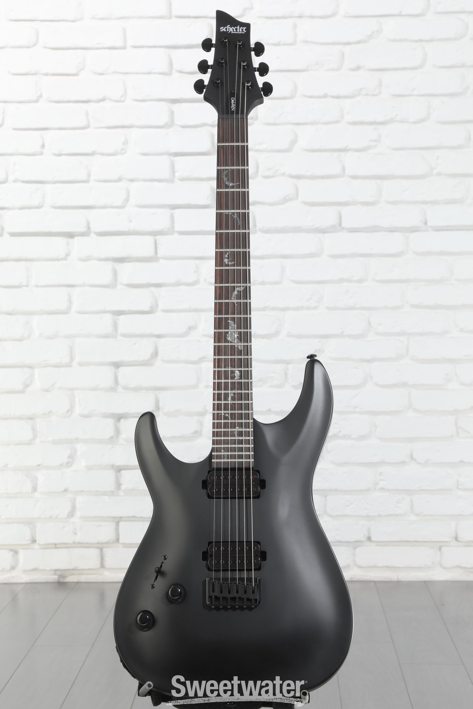Schecter Damien-6 SBK Left-Handed Electric Guitar - Satin Black