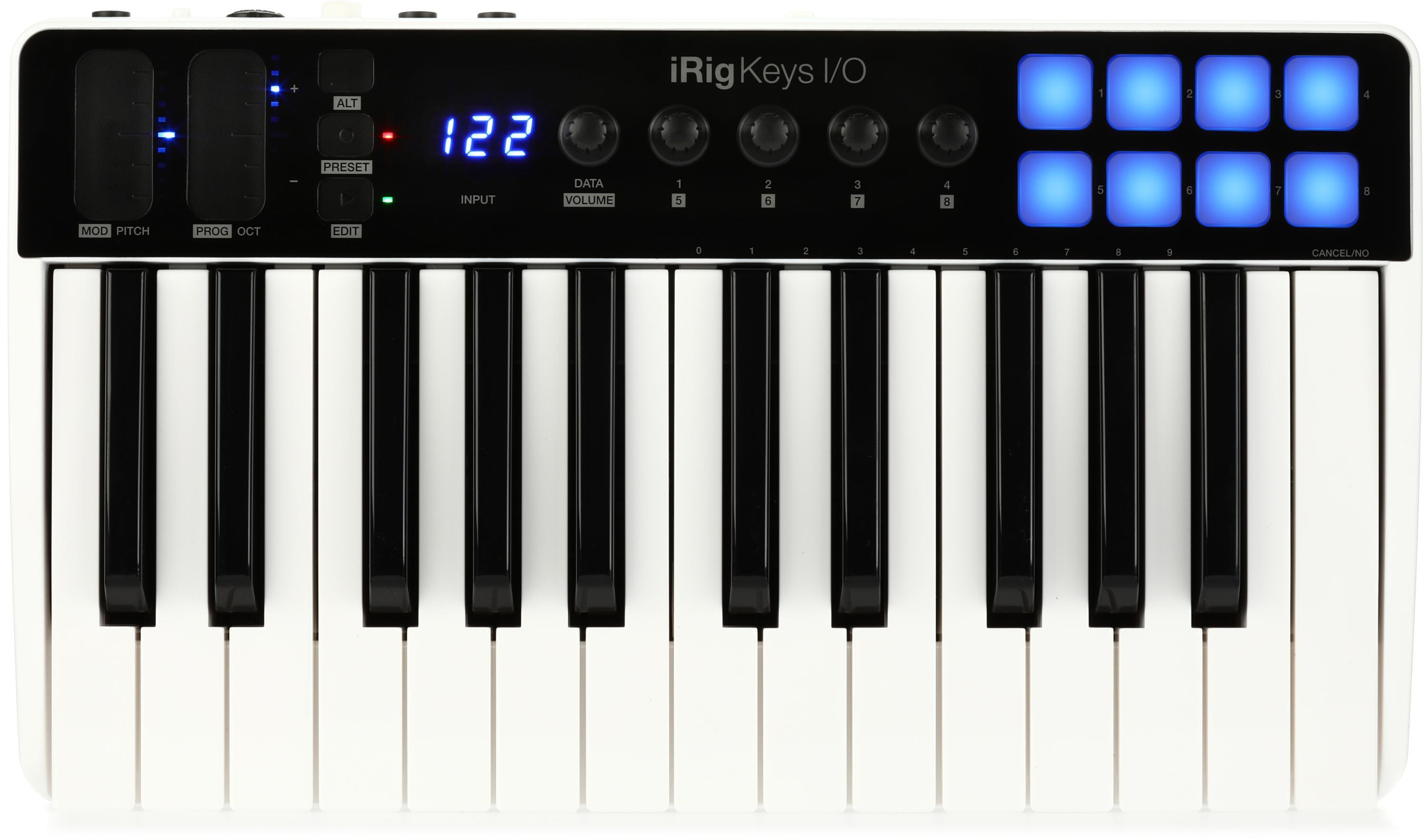 IK Multimedia iRig Keys I/O 25 Keyboard Controller with Audio Interface for  iOS, Mac/PC