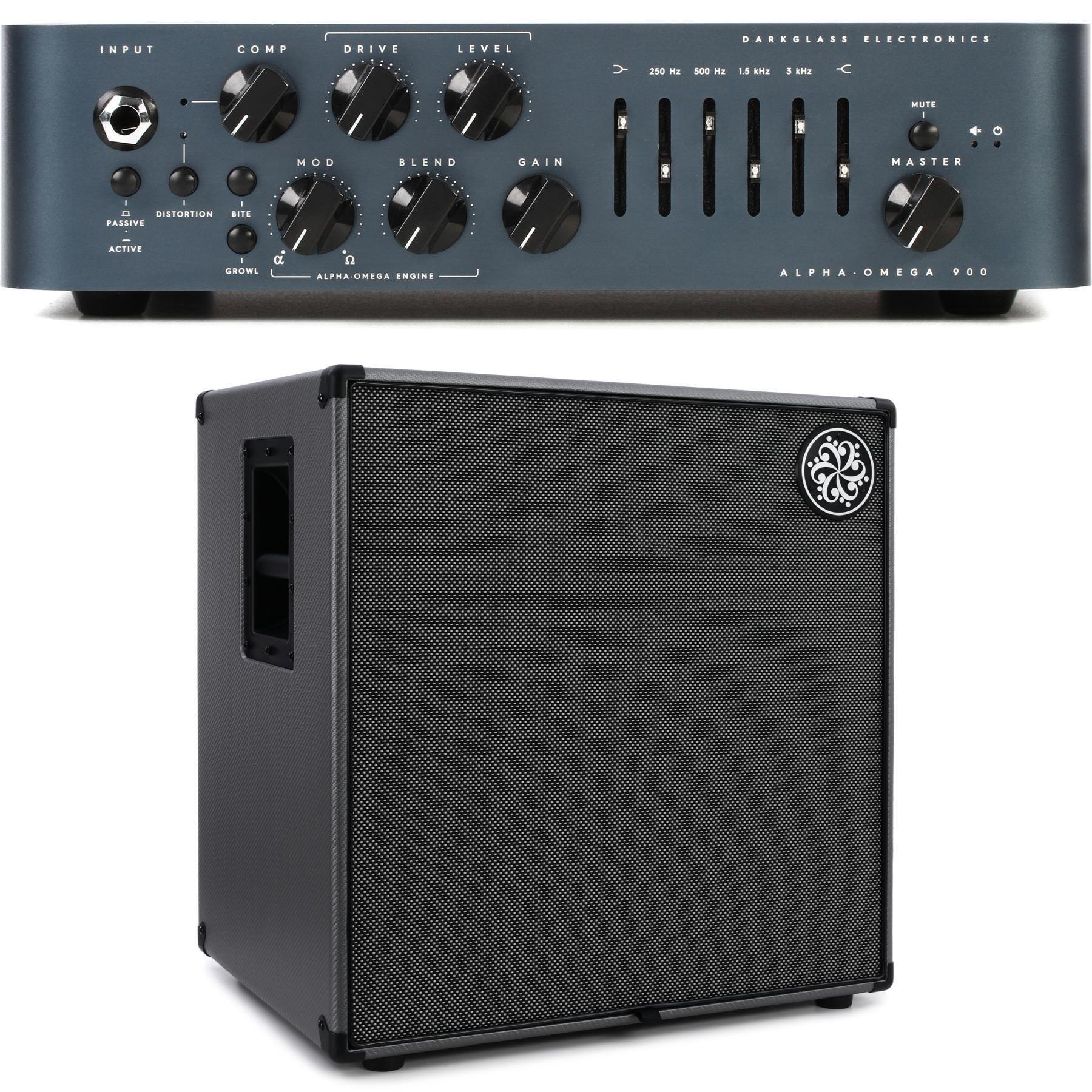 Darkglass Alpha Omega 900 900 watt Bass Head and 1000 watt 4x10