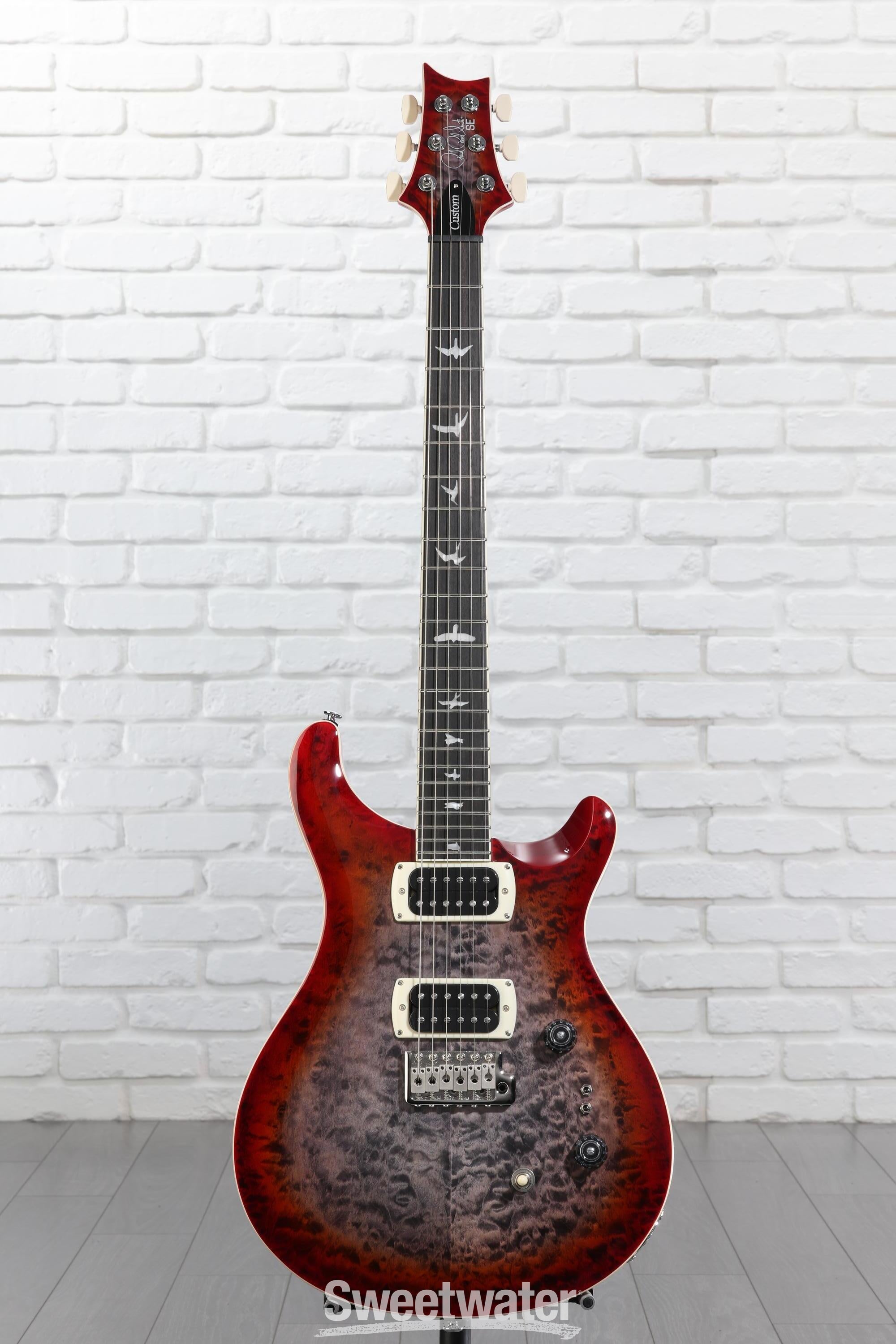 PRS SE Custom 24-08 Quilt Electric Guitar - Charcoal Cherry