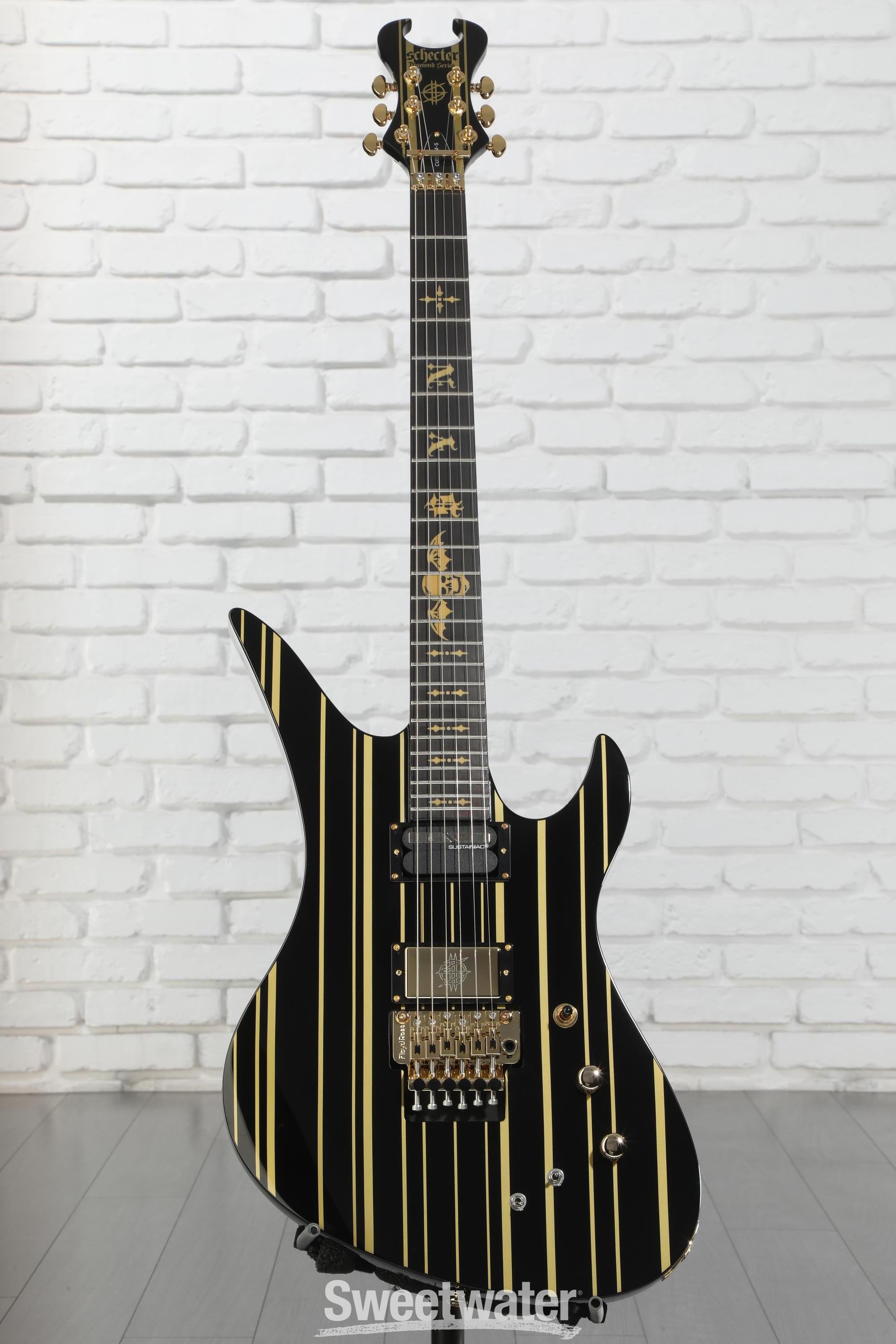 Schecter Synyster Gates Custom-S - Black with Gold Stripes