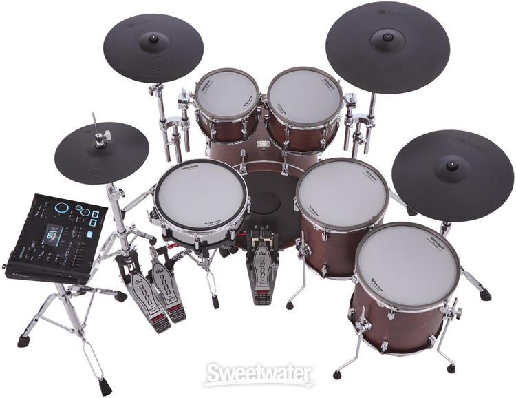 Roland VAD716 Electronic Drum Set - Satin Walnut