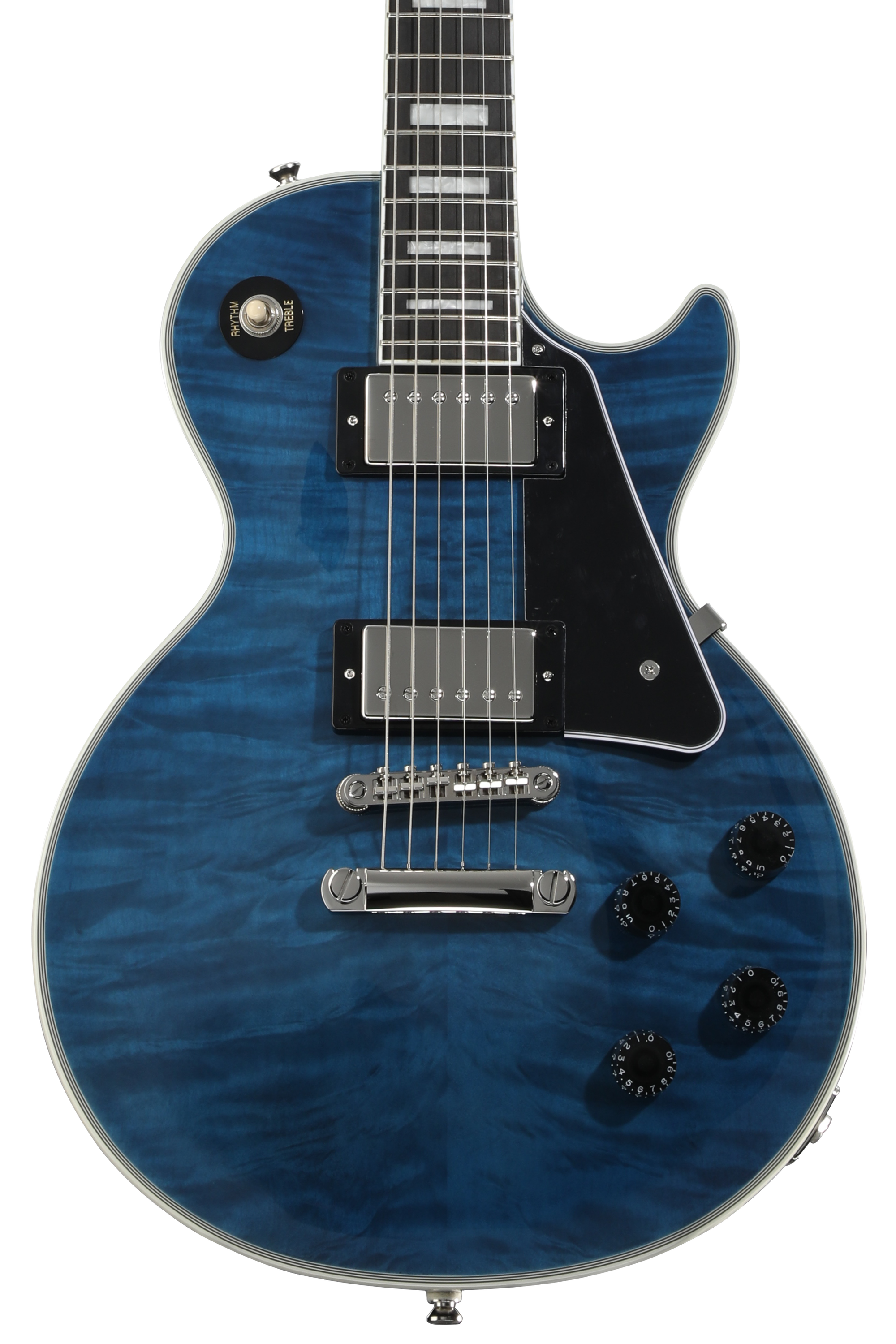 ギター Epiphone Les Paul Quilt Viper Blue Epiphone Les Paul Custom Quilt in Viper Blue w/Premium