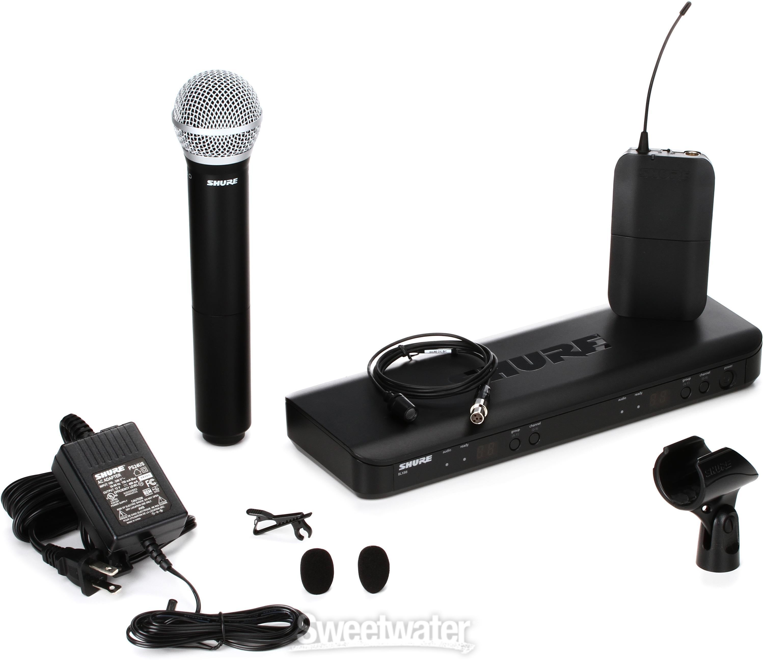 Shure BLX1288/CVL Dual Channel Wireless Combo System - H11 Band