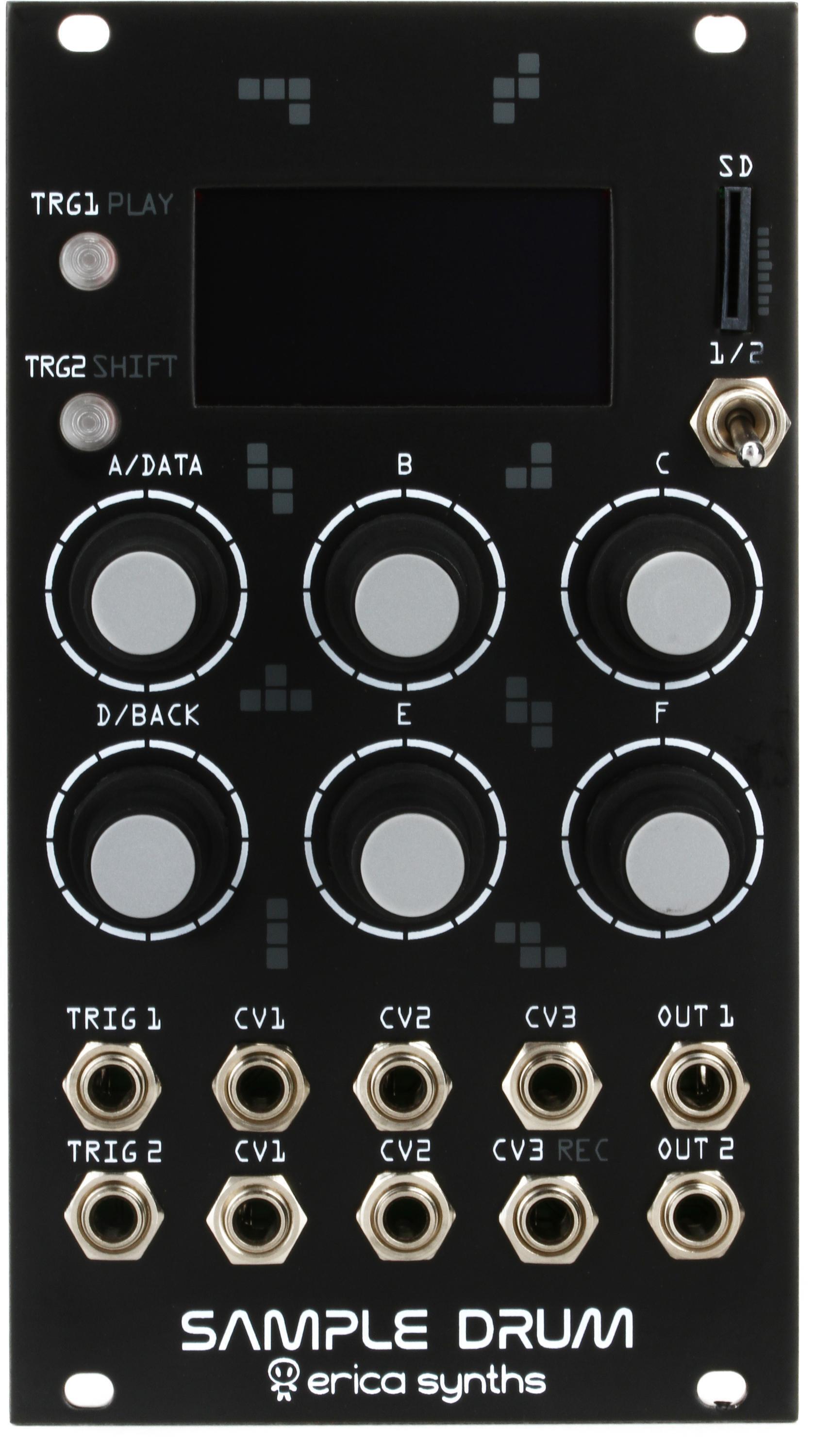 Erica Synths Sample Drum Sample Recording and Playback Eurorack Module with  Virtual VCAs and Envelopes