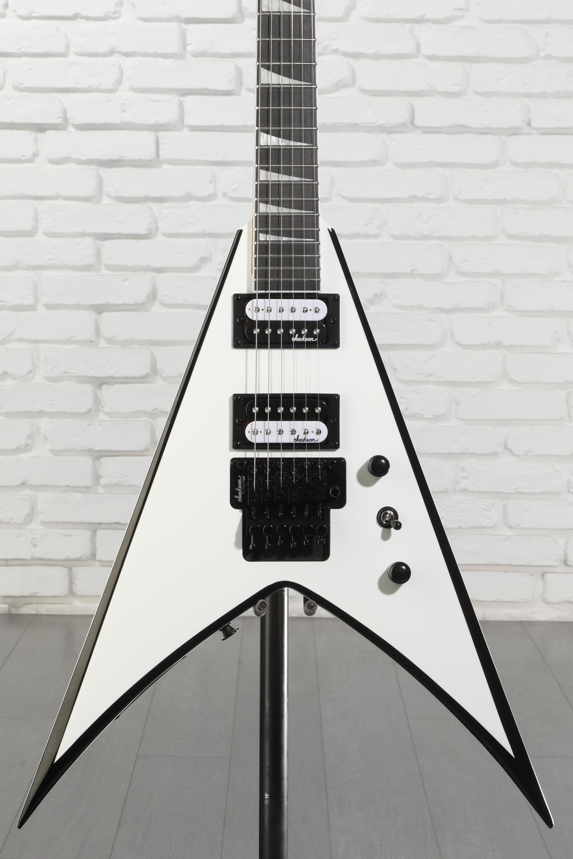 Jackson JS Series King V JS32 - White with Black Bevels | Sweetwater
