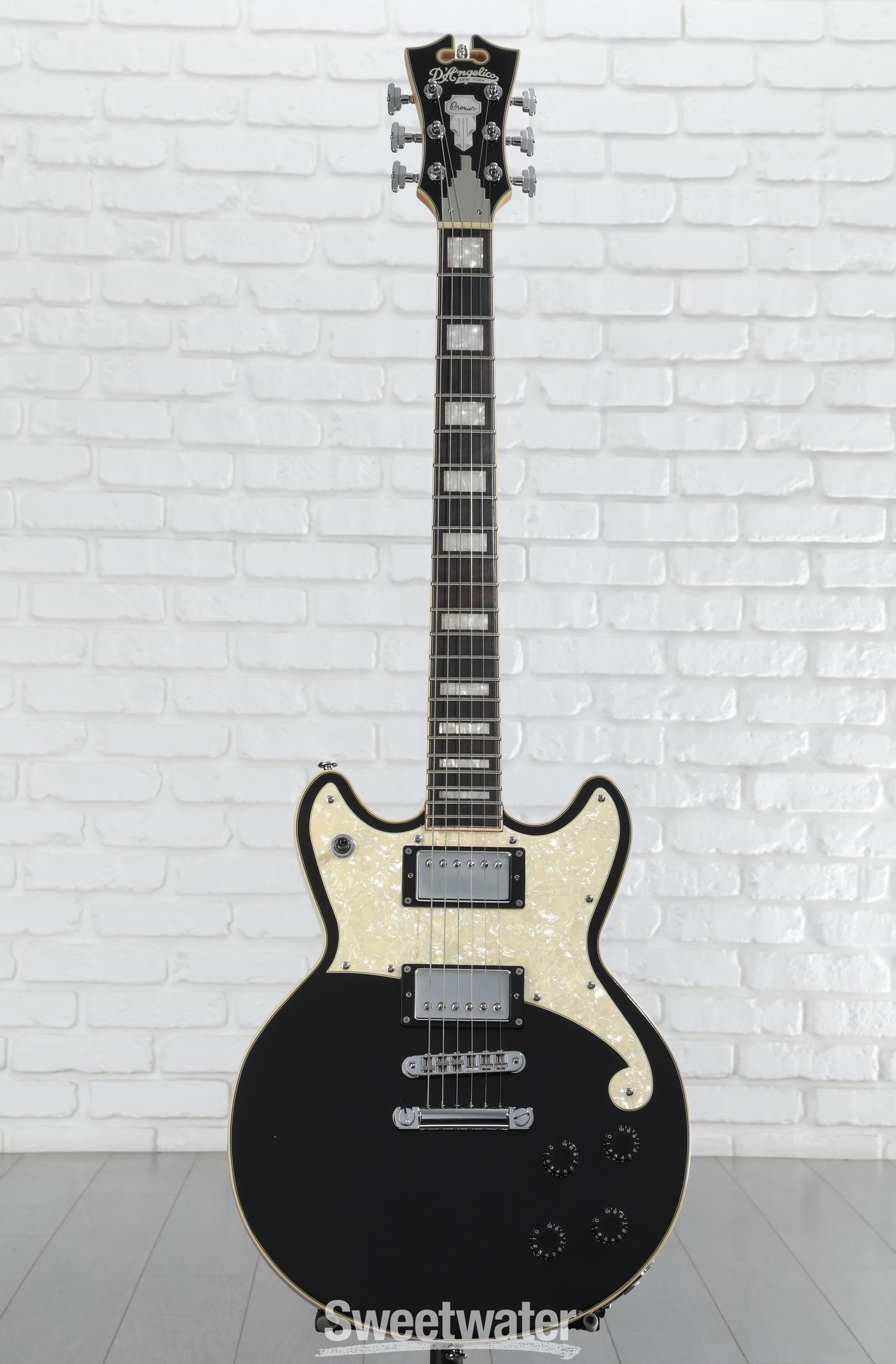 D'Angelico Premier Brighton Electric Guitar - Black Flake