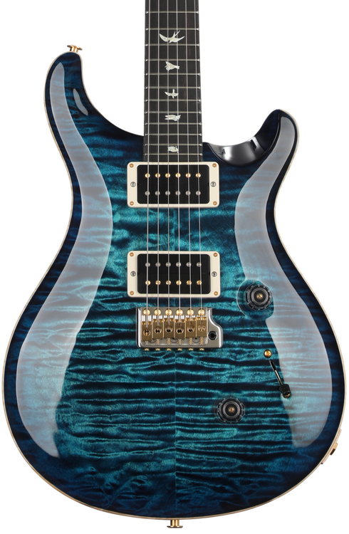 PRS Custom 24 Quilt 10-Top Electric Guitar with Pattern Thin Neck - Cobalt  Blue