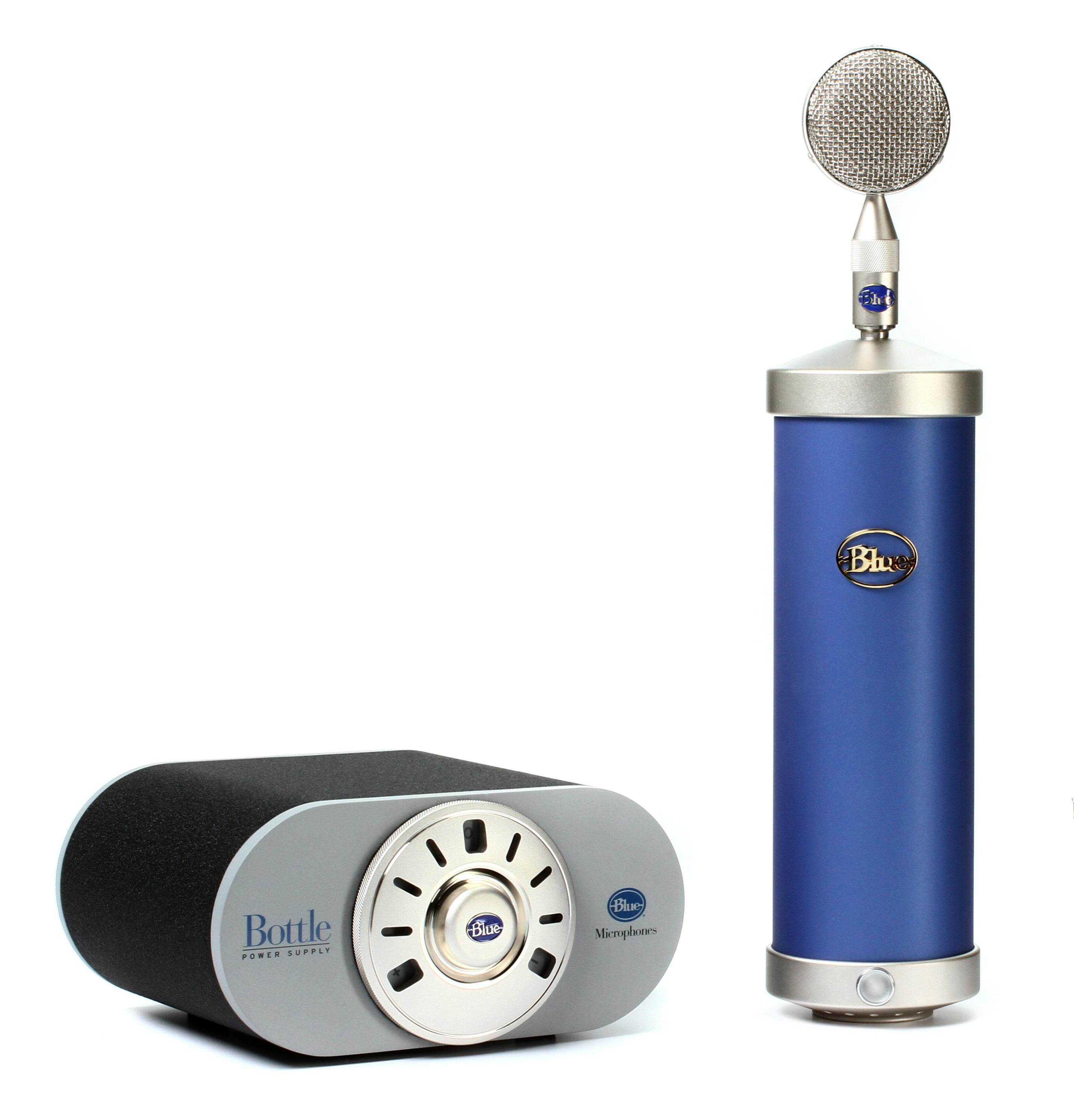 Blue cheap mic bottle