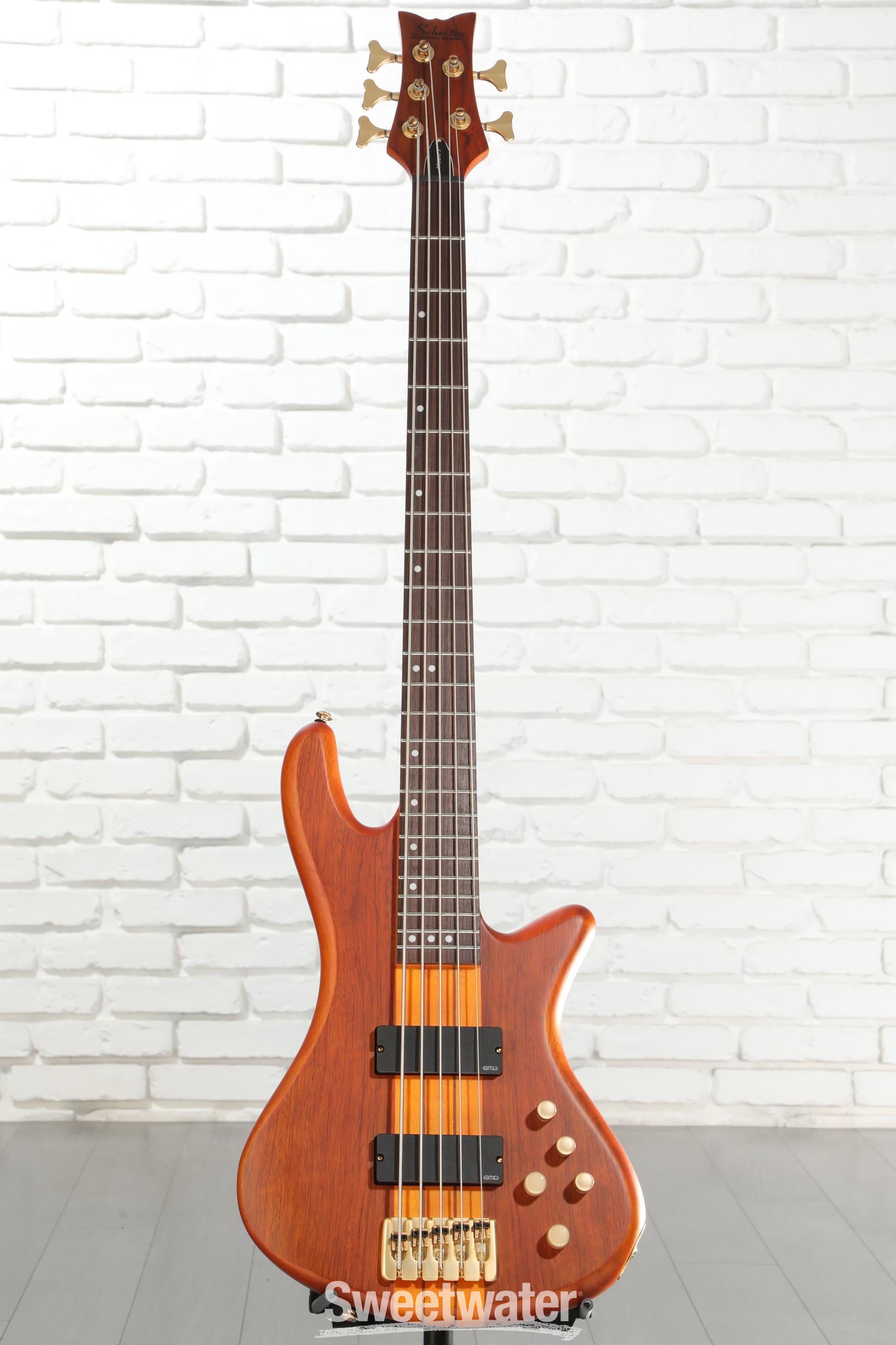 Schecter Stiletto Studio 5 Bass Guitar - Honey Satin Reviews