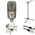 Photo of Neumann TLM 107 Large-diaphragm Condenser Microphone with Shockmount, Stand, and Cable - Nickel