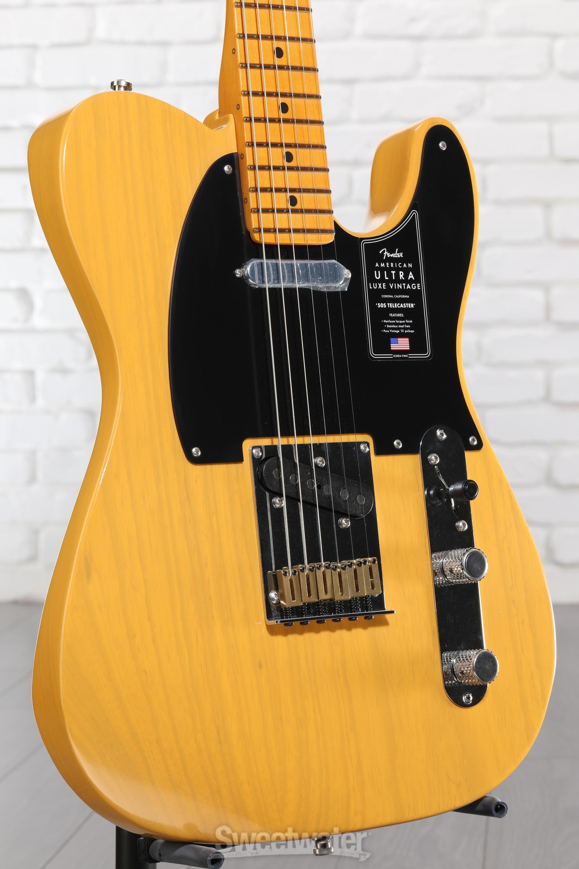Photo of Fender American Ultra Luxe Vintage '50s Telecaster Electric Guitar - Butterscotch Blonde, Heirloom Lacquer